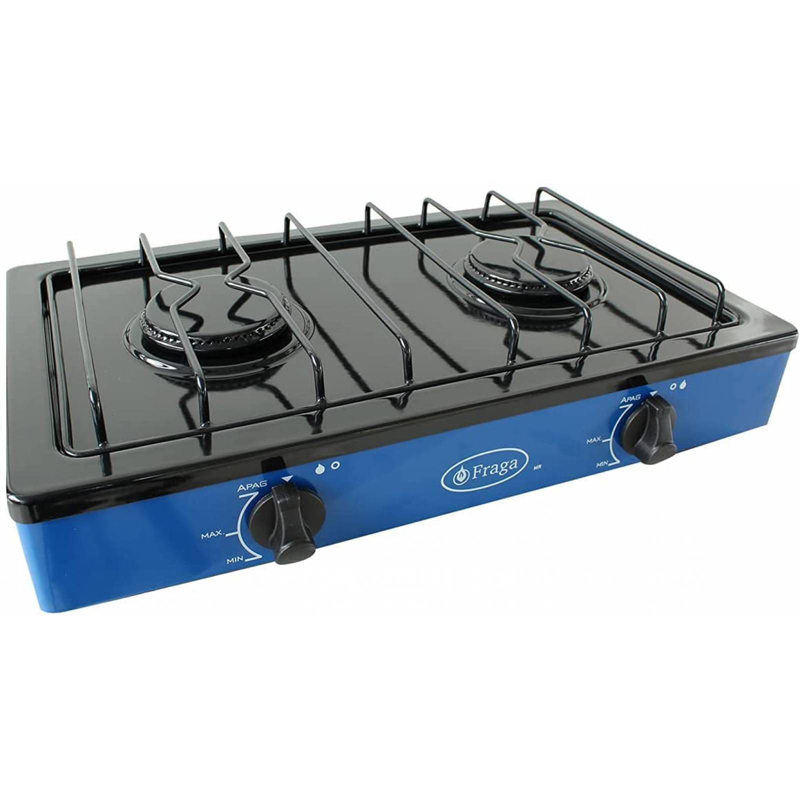 Parrilla mod. p104 2 quemadores color negro llama azul