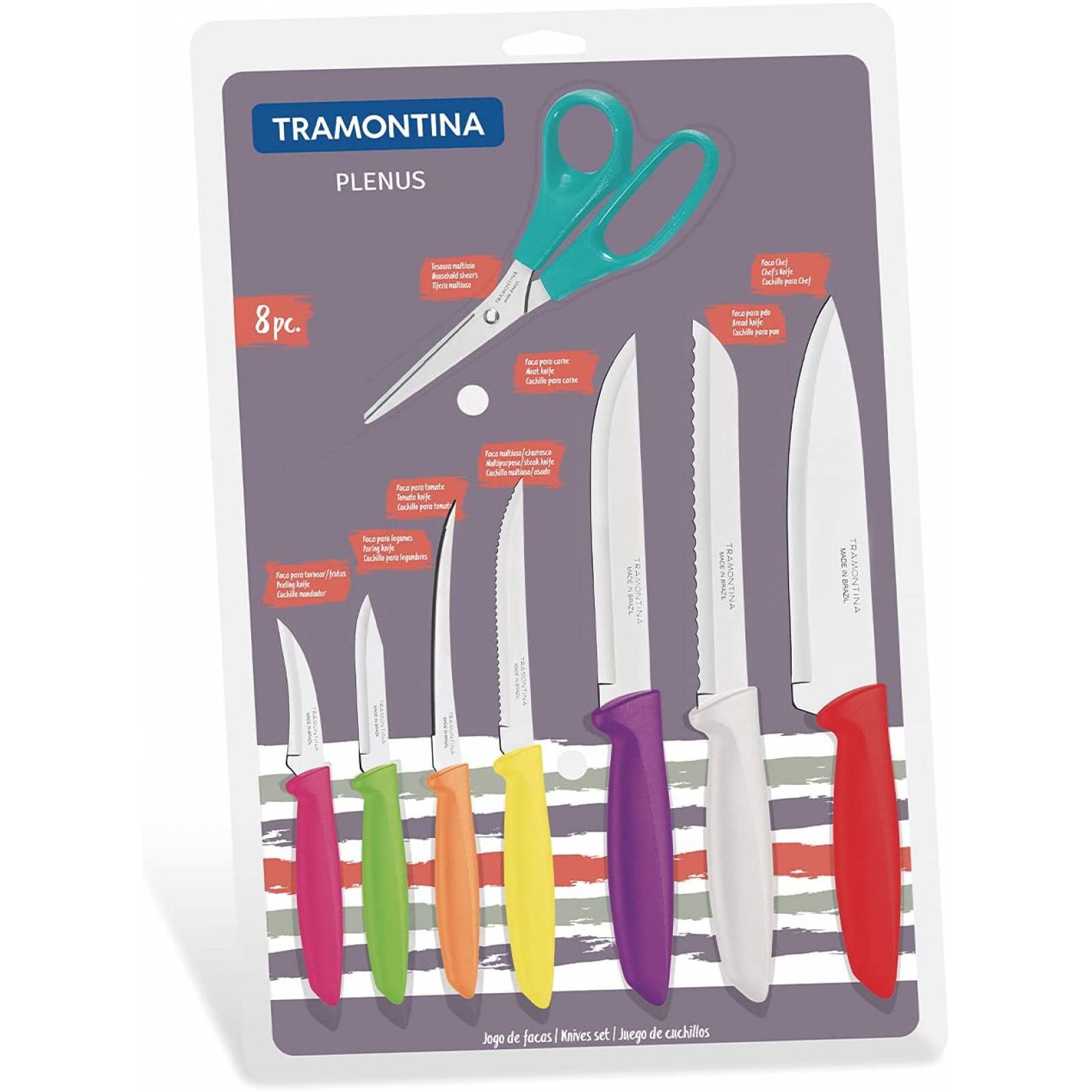 Juego de cuchillos 8 pzas plenus marca tramontina