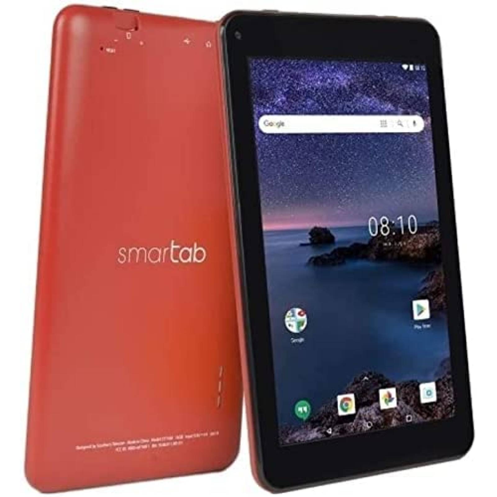 Tableta smart tab 7 android 9.0 quad 1gb ram 16gb memoria interna camara frontal y trasera color rojo