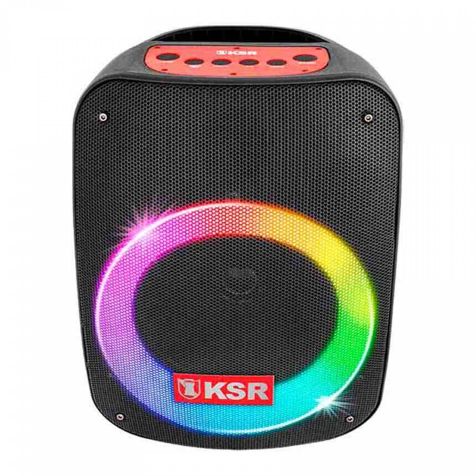 Bocina 6.5" bt recargable usb luz color negro marca ksr