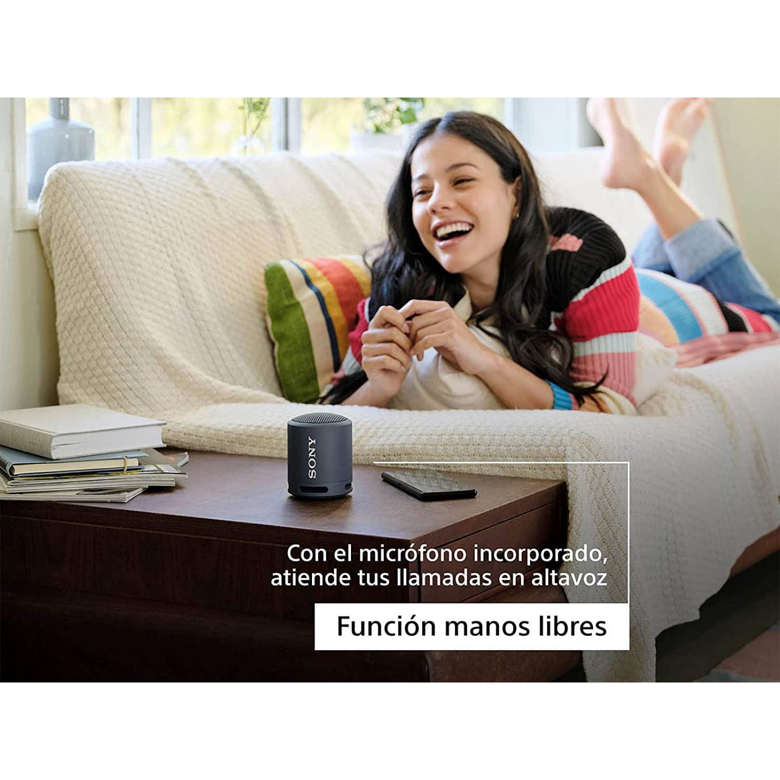 Bocina bluetooth inalambrica color negro marca sony