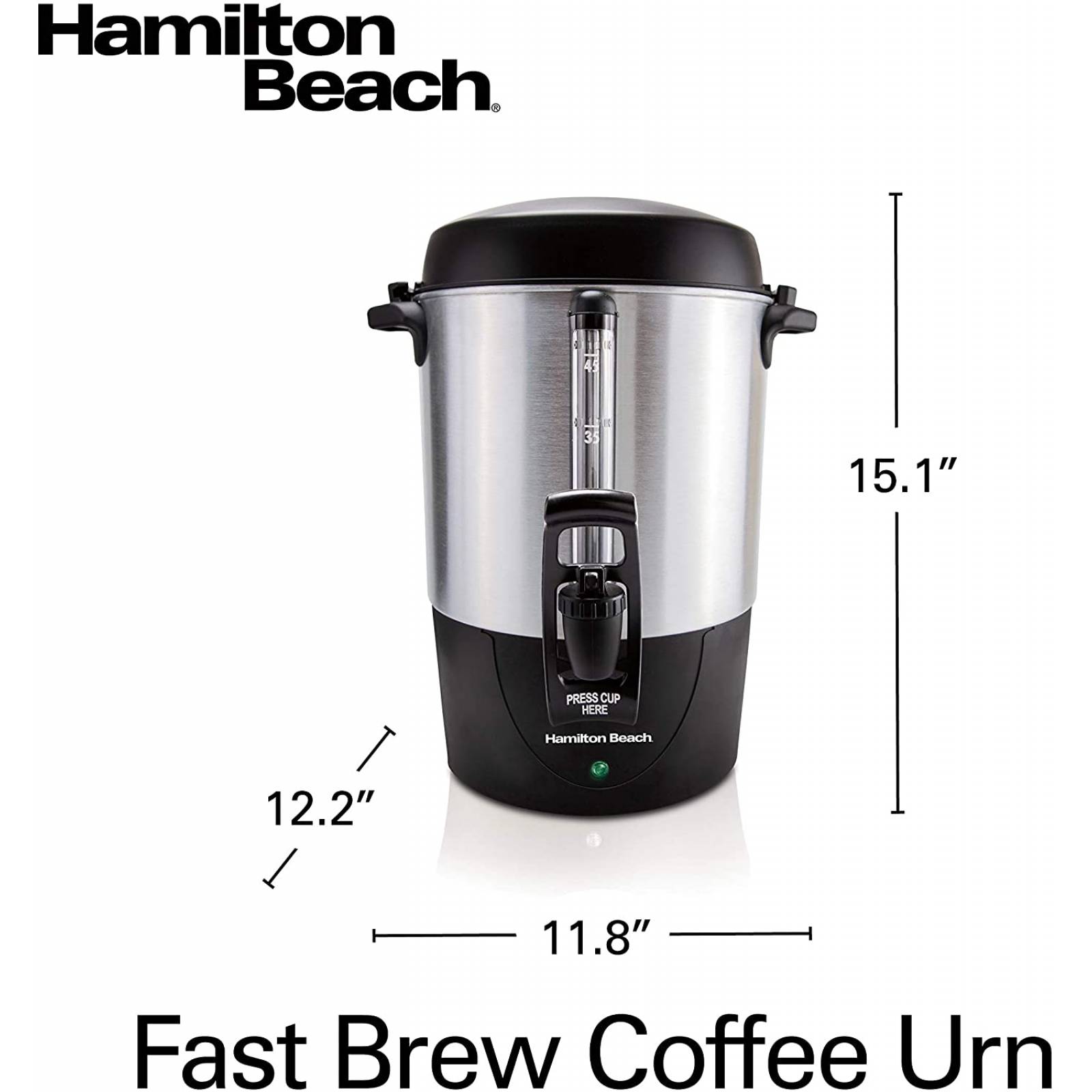 Cafetera 45 tazas percoladora gris/negro hamilton beach