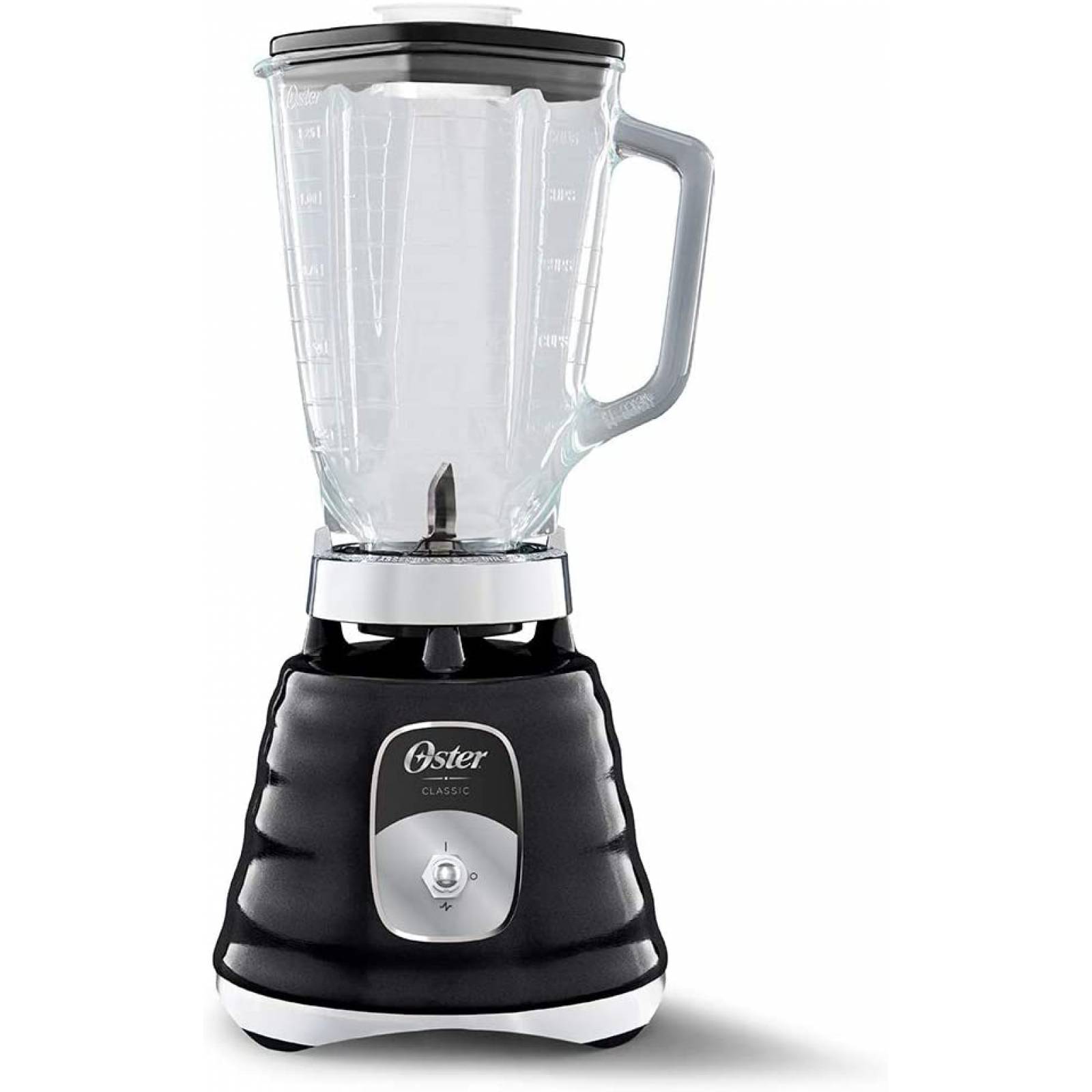 Licuadora 2vel 1.25lt vaso vidrio clasica metal negro oster