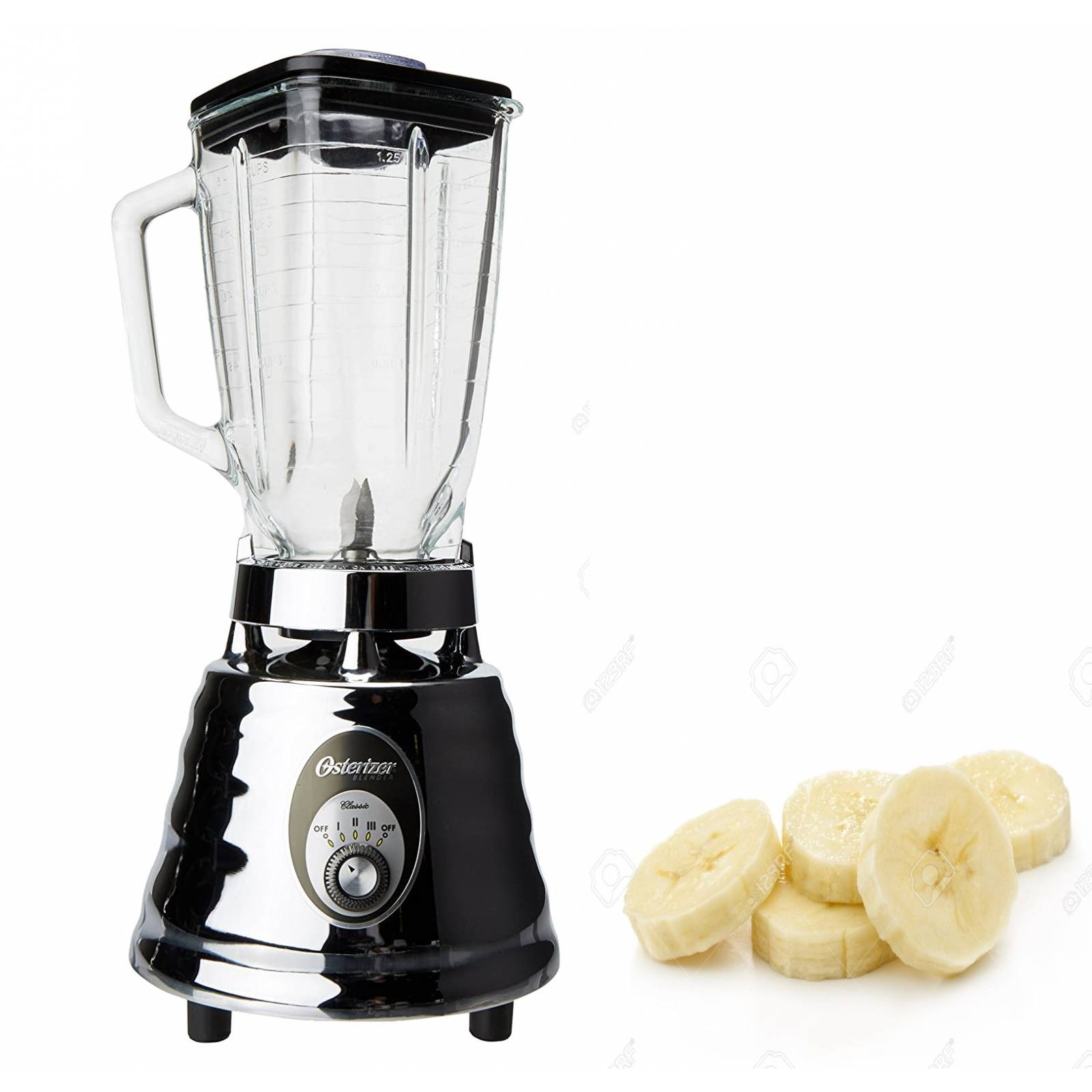 Licuadora 3vel 1.25lt vaso vidrio clasica metal cromado brillante oster