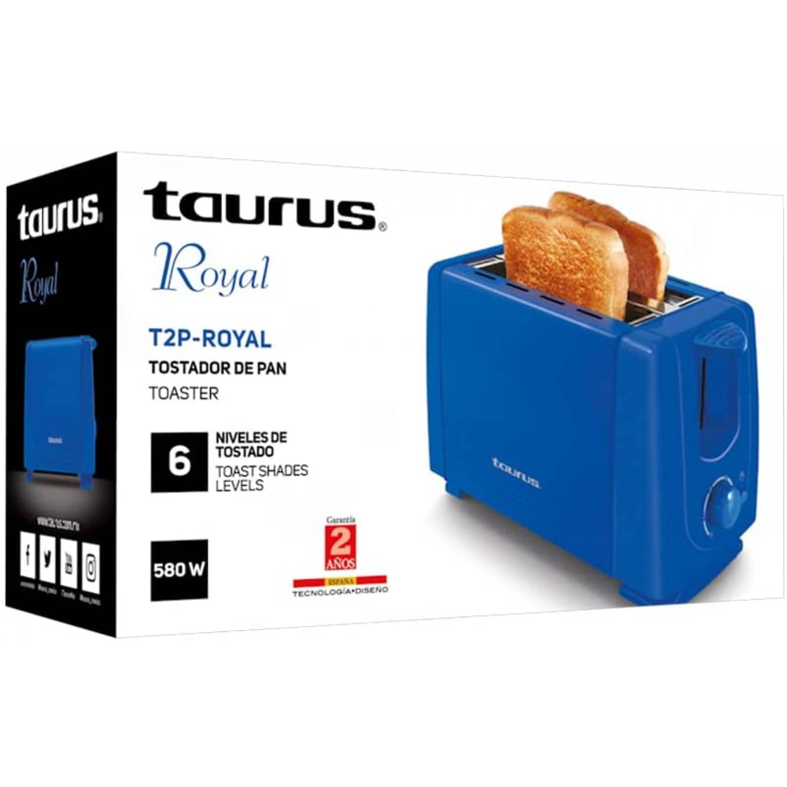 Tostador rebanadas niveles azul taurus