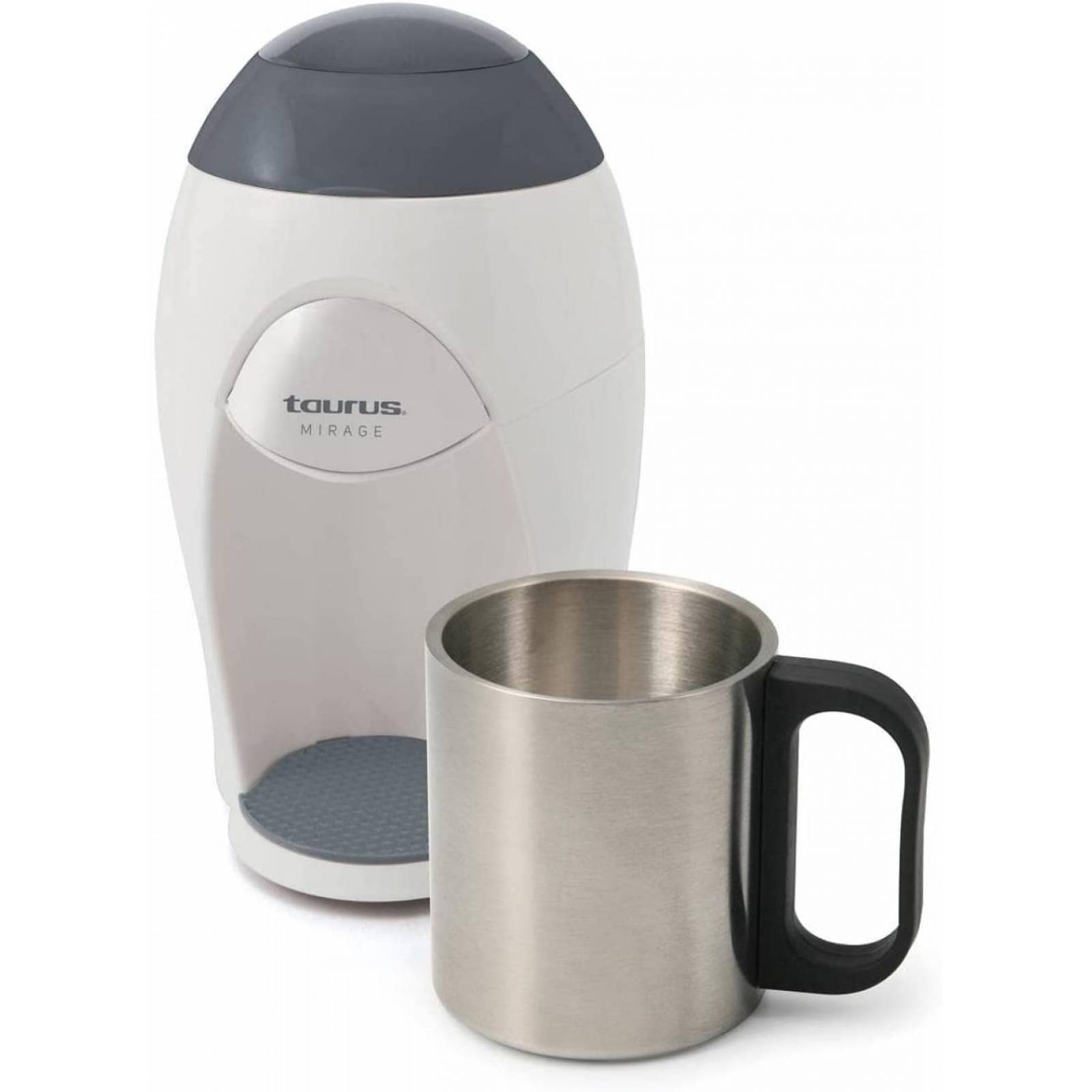 Cafetera 1 taza personal taza de acero inoxidable con filtro blanca taurus