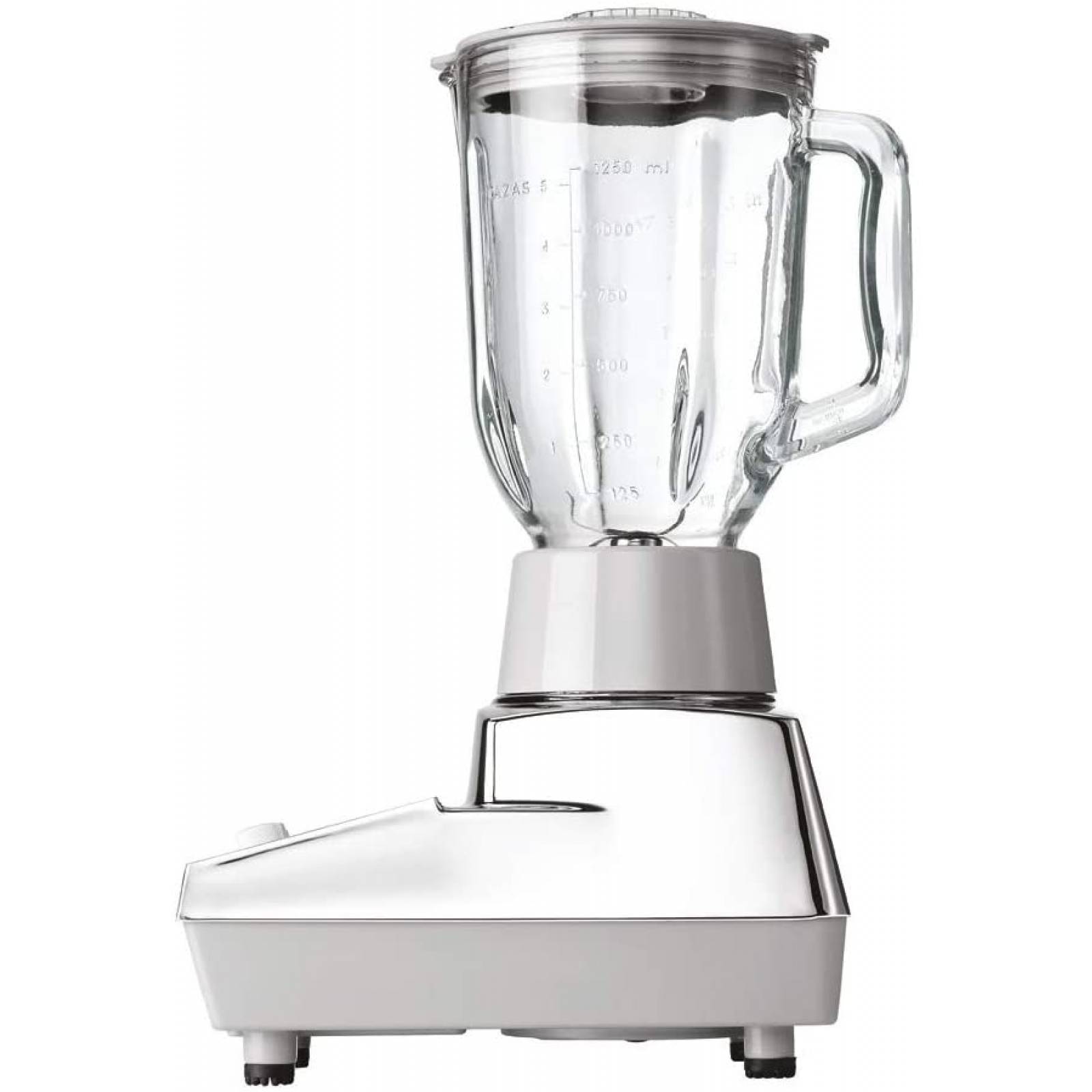 Licuadora metálica 7 vel. mod. 90909013 vaso vidrio marca man blanco/gris