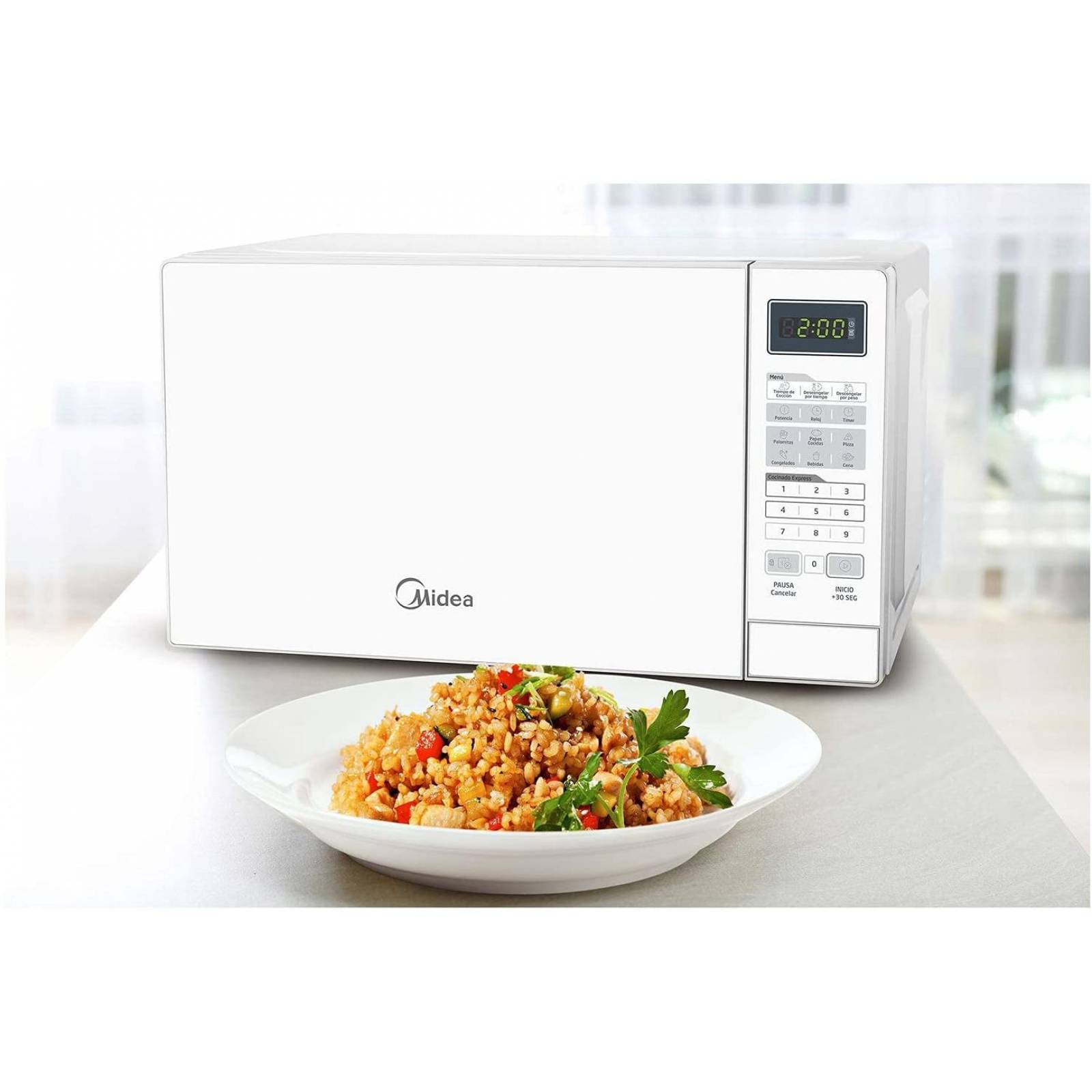 Horno de microondas 0.7 pies blanco marca midea