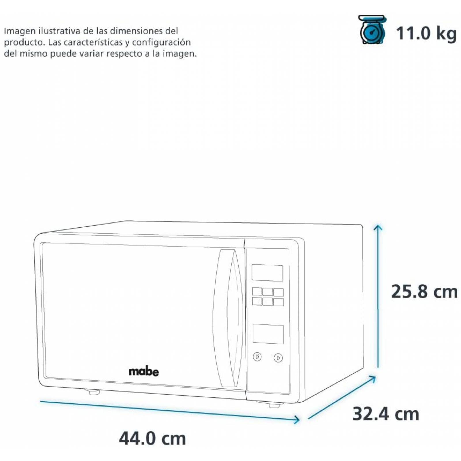 Horno de Microondas Mabe 0.7 Pies Cúbicos Silver HMM70SEJ