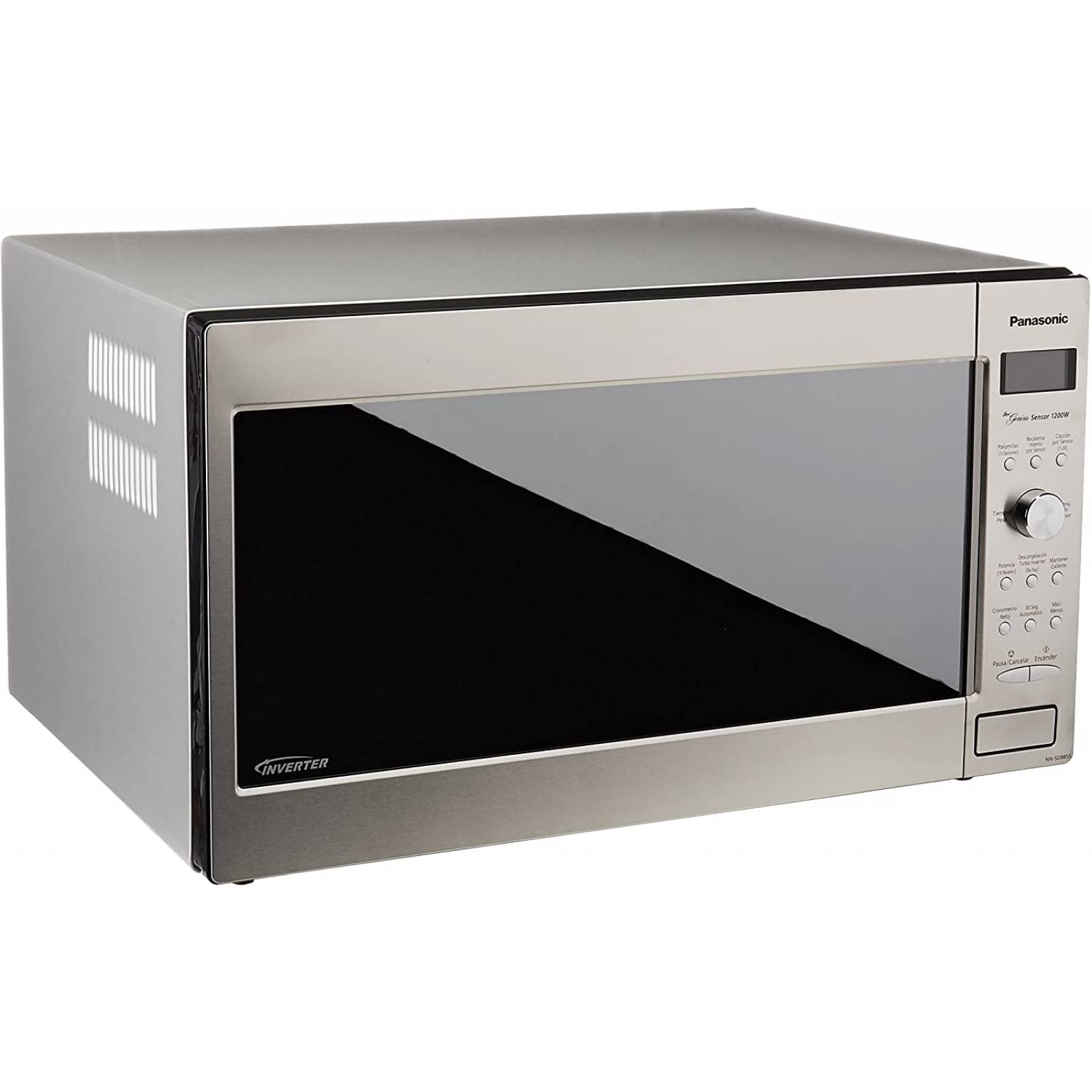 Horno microondas inverter 2.2 silver diseño de acero inox marca panasonic