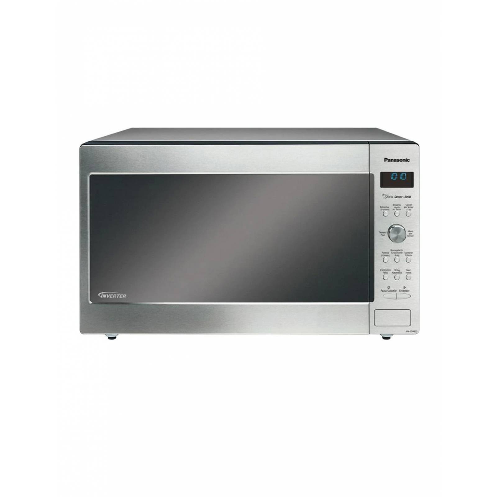 Horno microondas inverter 2.2 silver diseño de acero inox marca panasonic