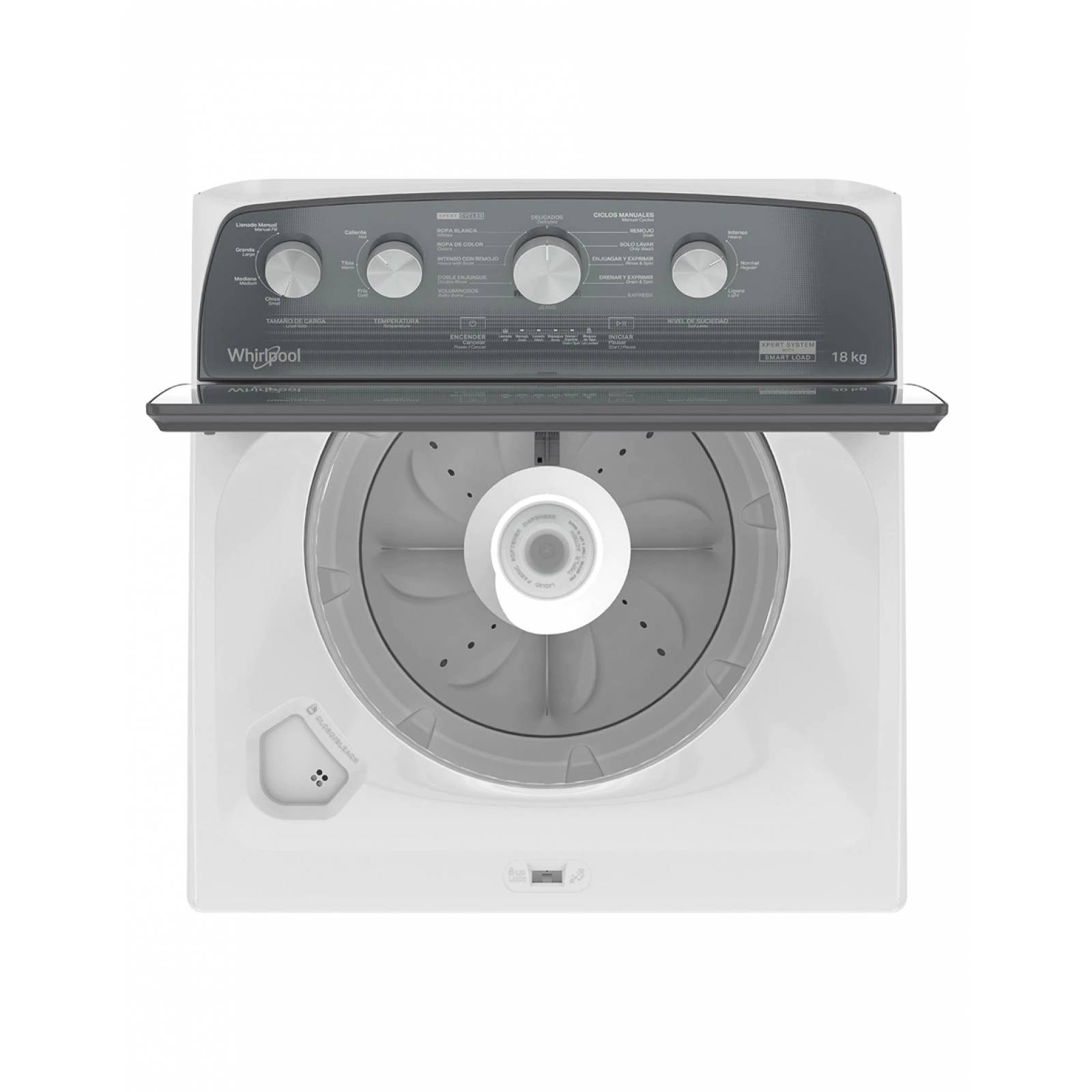 Lavadora carga superior 18 kg xpert system agitador blanco 8mwtw1824wjm