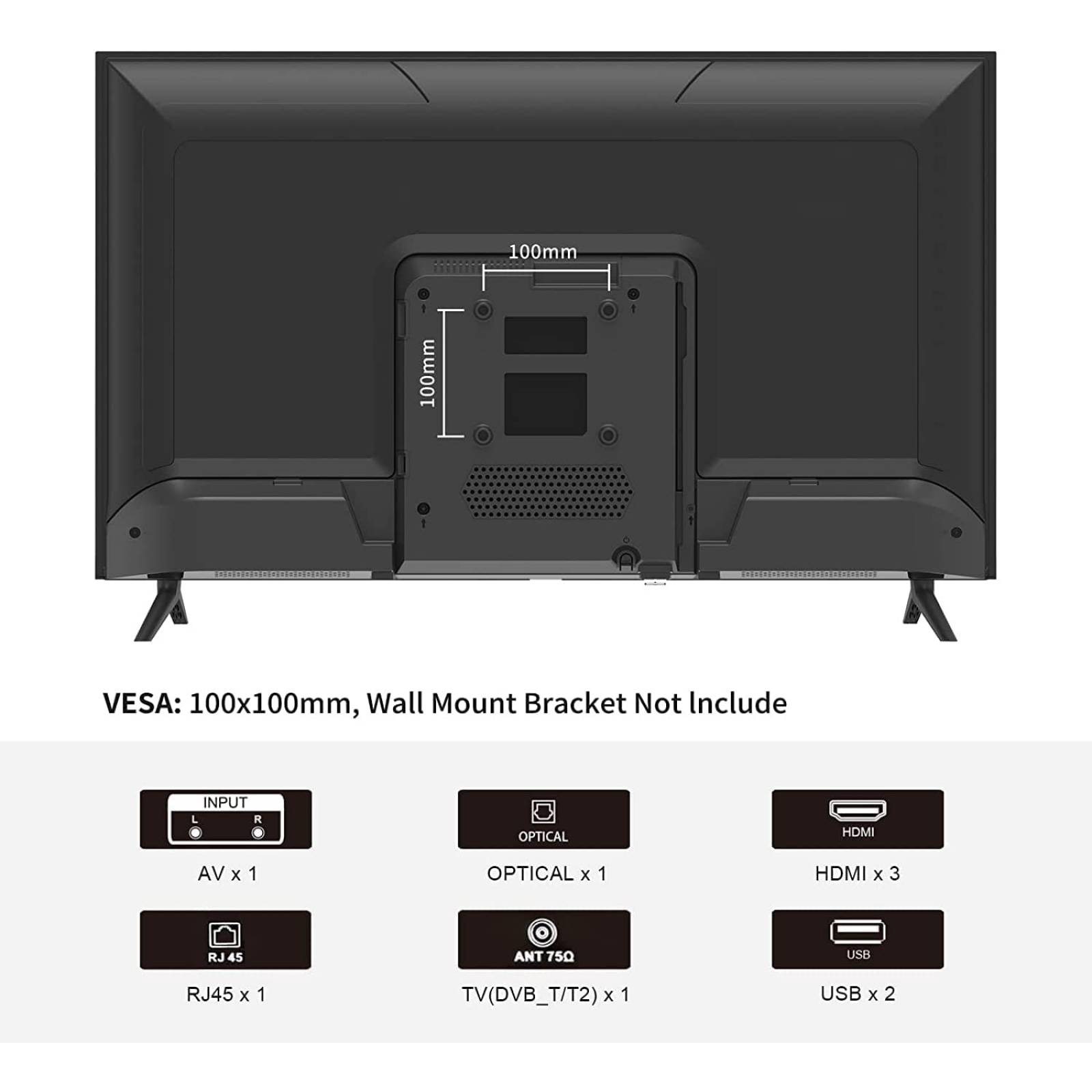 Pantalla de 32 pulgadas smart tv android control de voz marca sansui