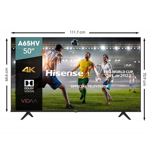 Pantalla hisense 50 pulgadas smart tv a65hv 4k uhd vidaa resolución  3840x2160