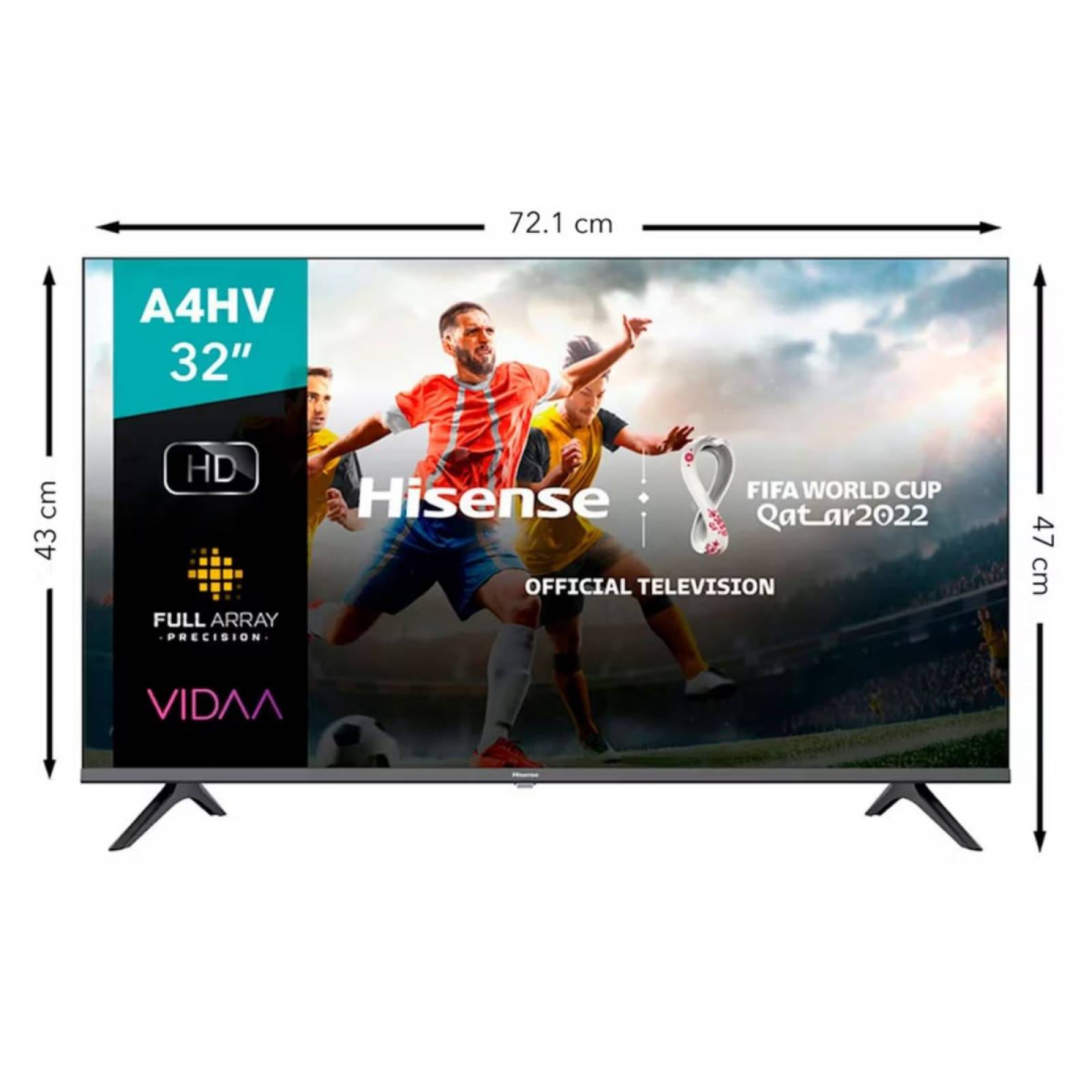 Pantalla hisense 32 pulgadas led vidaa smart tv hd 32a4hv resolución 1366x 768