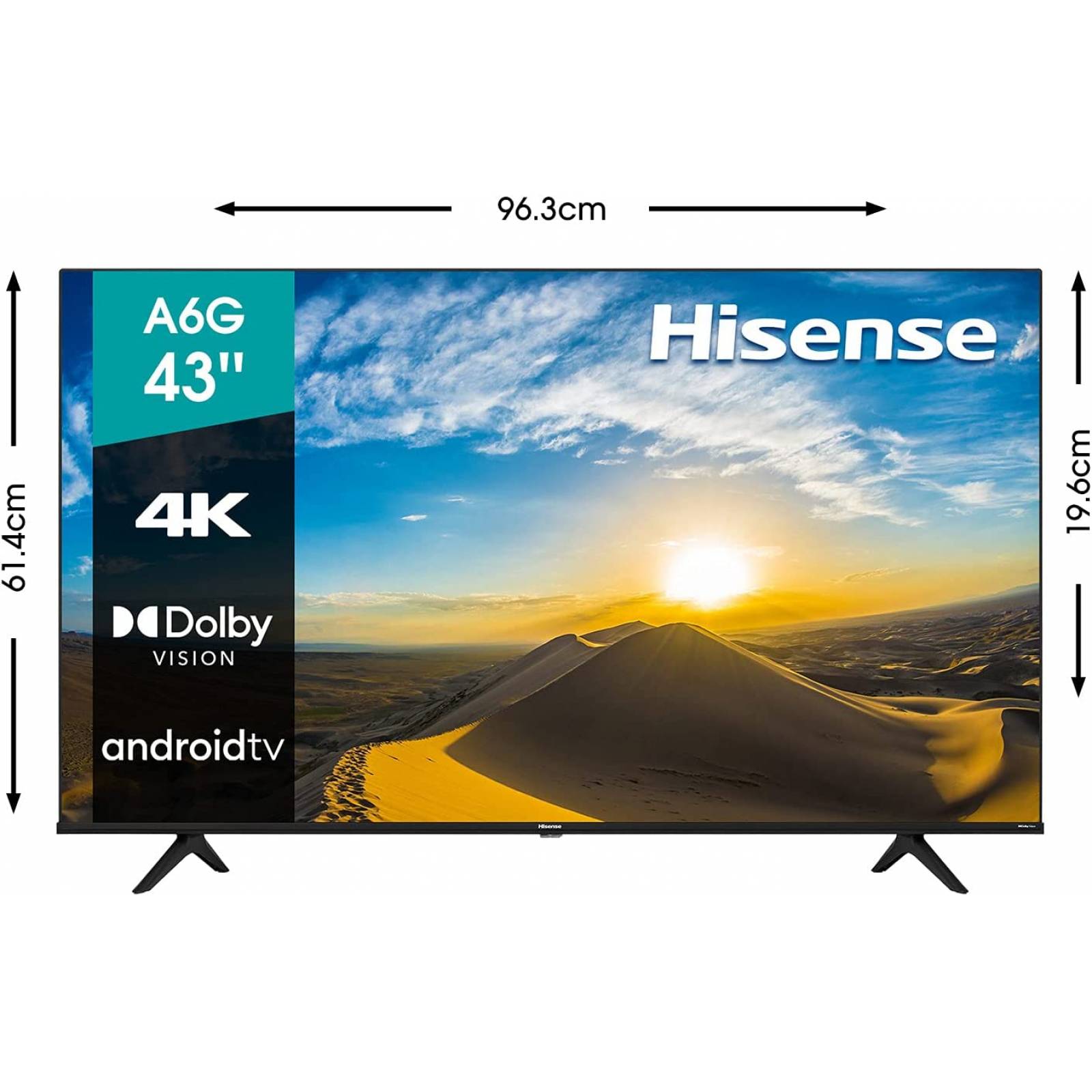 Pantalla hisense a6g 43 pulgadas led smart uhd 4k android tv a6g