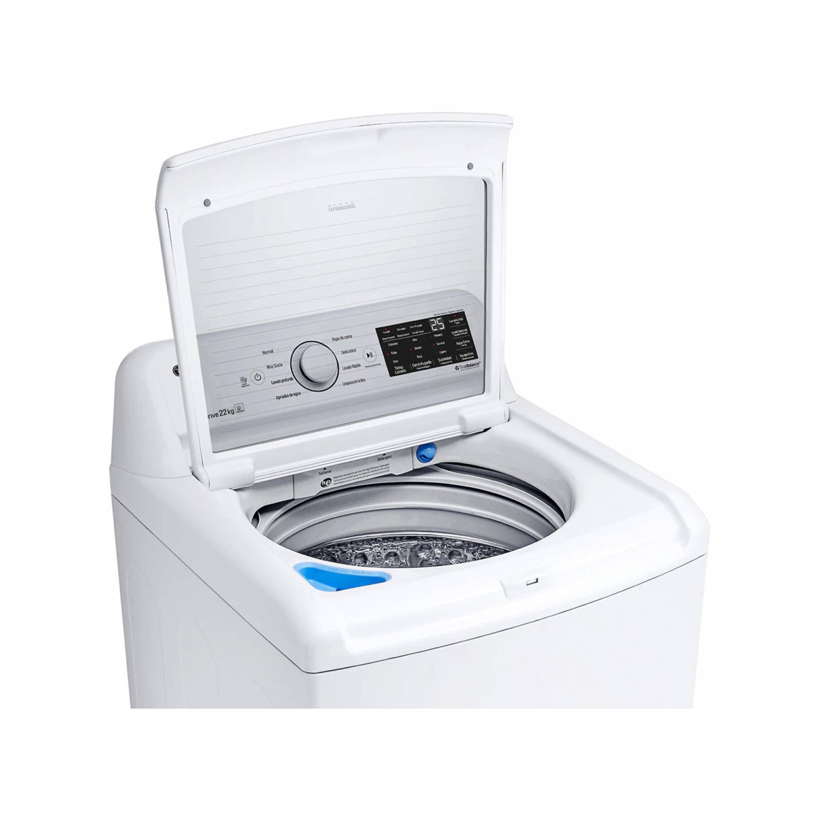 Lavadora 22 kg inverter color blanco marca lg