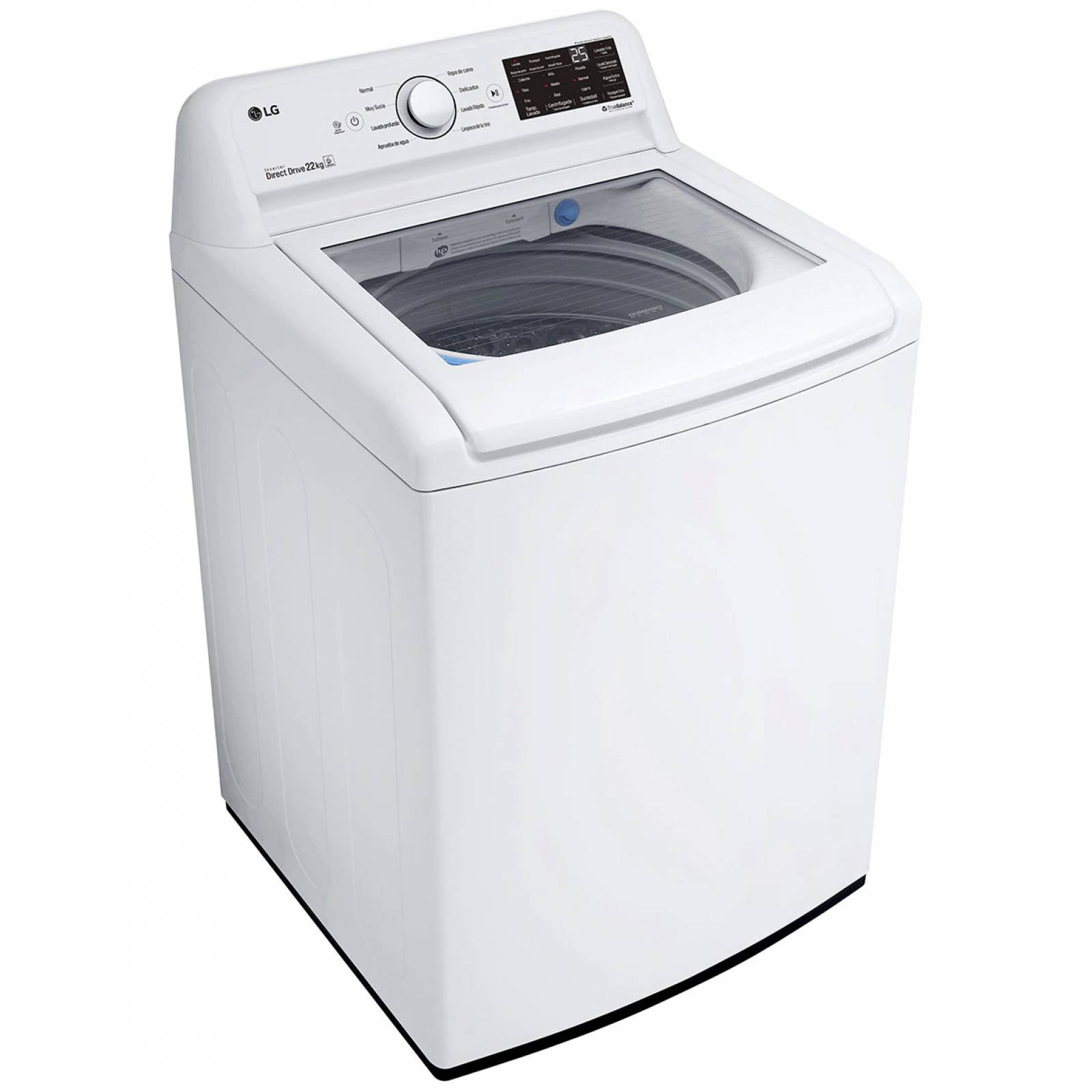 Lavadora 22 kg inverter color blanco marca lg