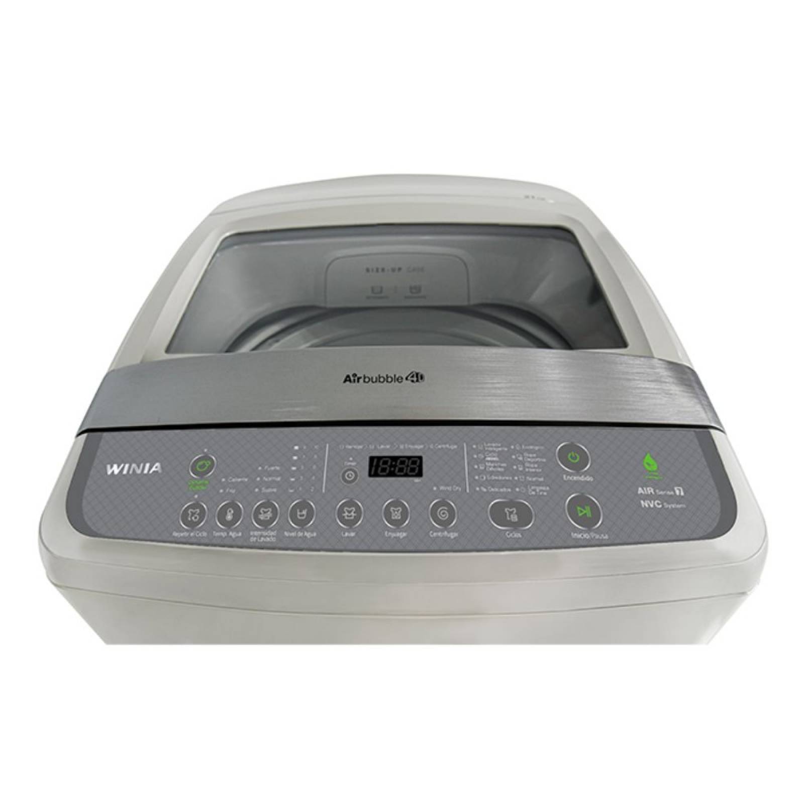 Lavadora 21kg automatica carga superior gris claro daewoo