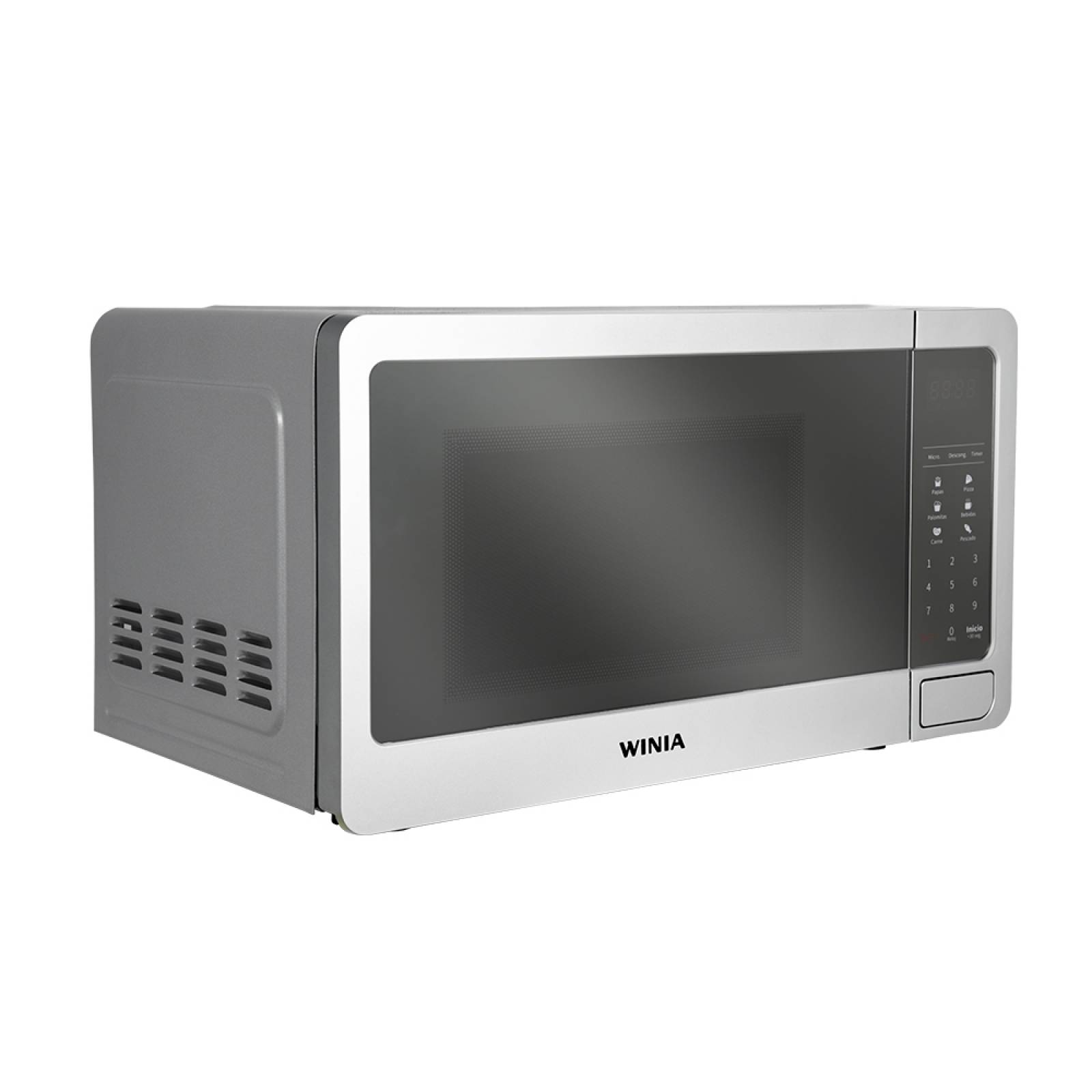 Horno microondas 0.7p3 puerta de cristal abierto boton silver winia