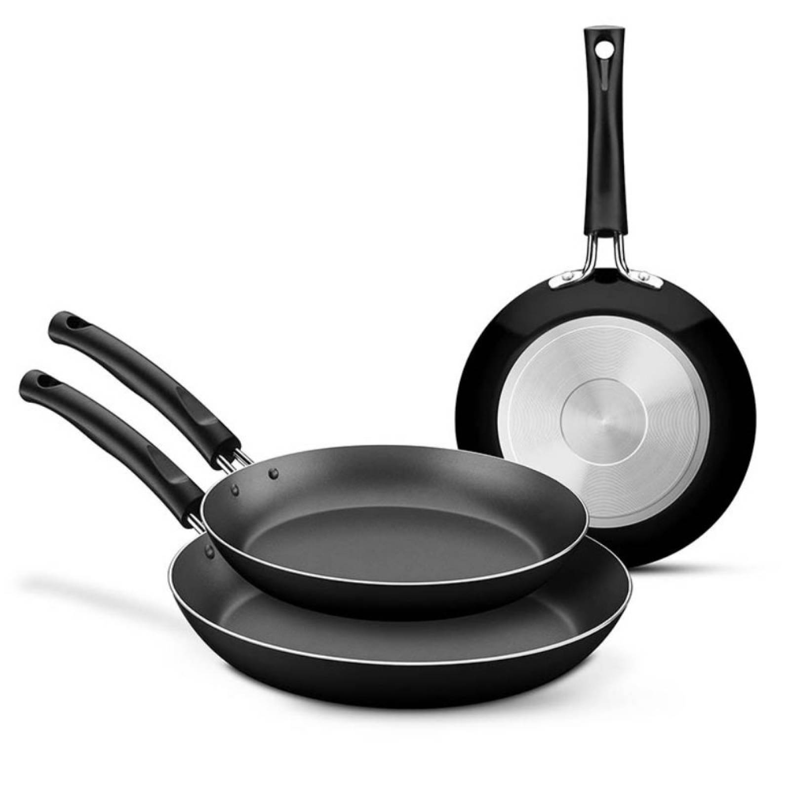 Juego de sartenes 3 piezas revestimiento interno antiadherente marca tramontina