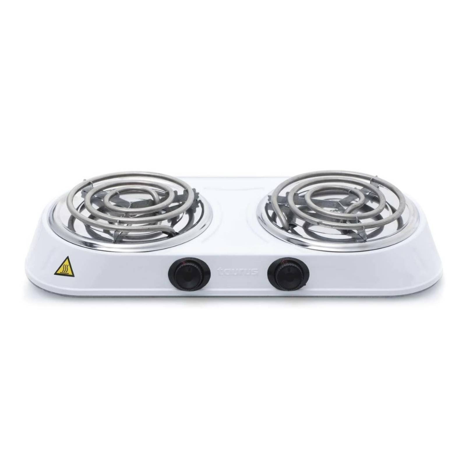 Parrilla electrica doble quemador en espiral blanca taurus