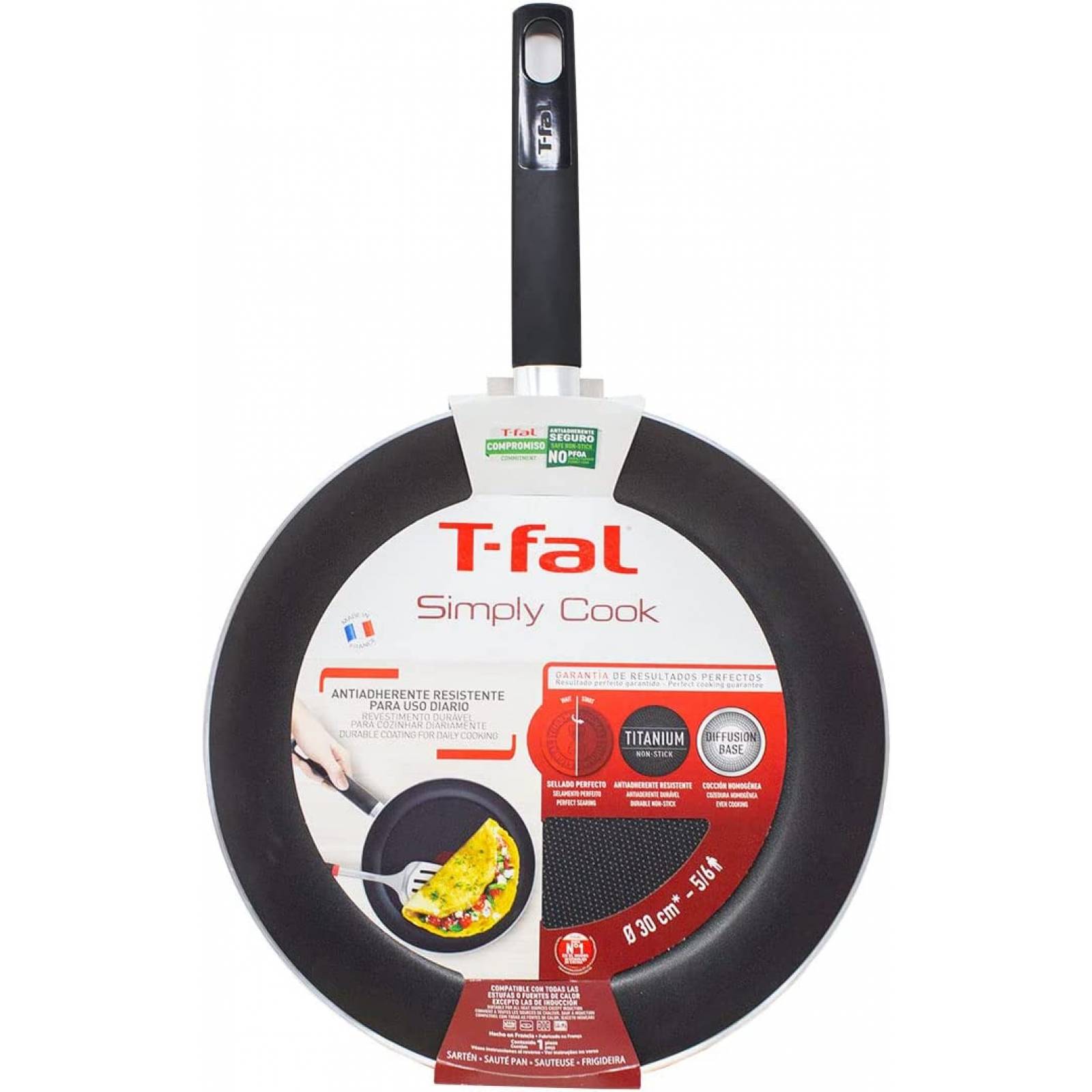 Sarten antiadherente 30 cm red t-fal