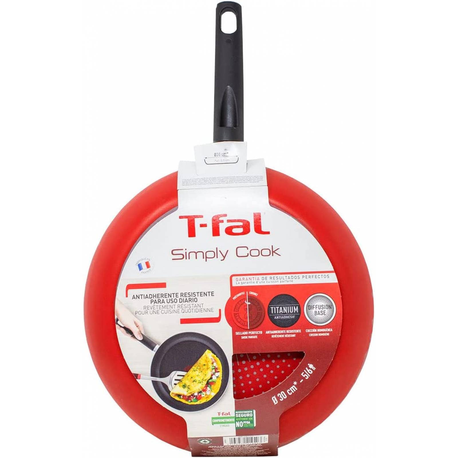 Sarten antiadherente 30 cm red t-fal