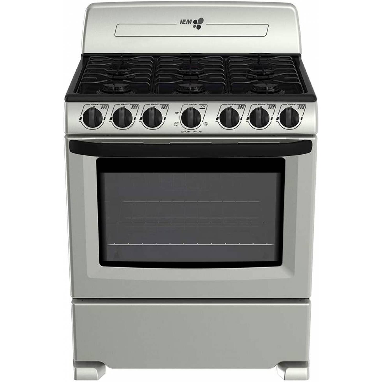 Estufa 30p de piso enc manual 6 quemadores silver iem