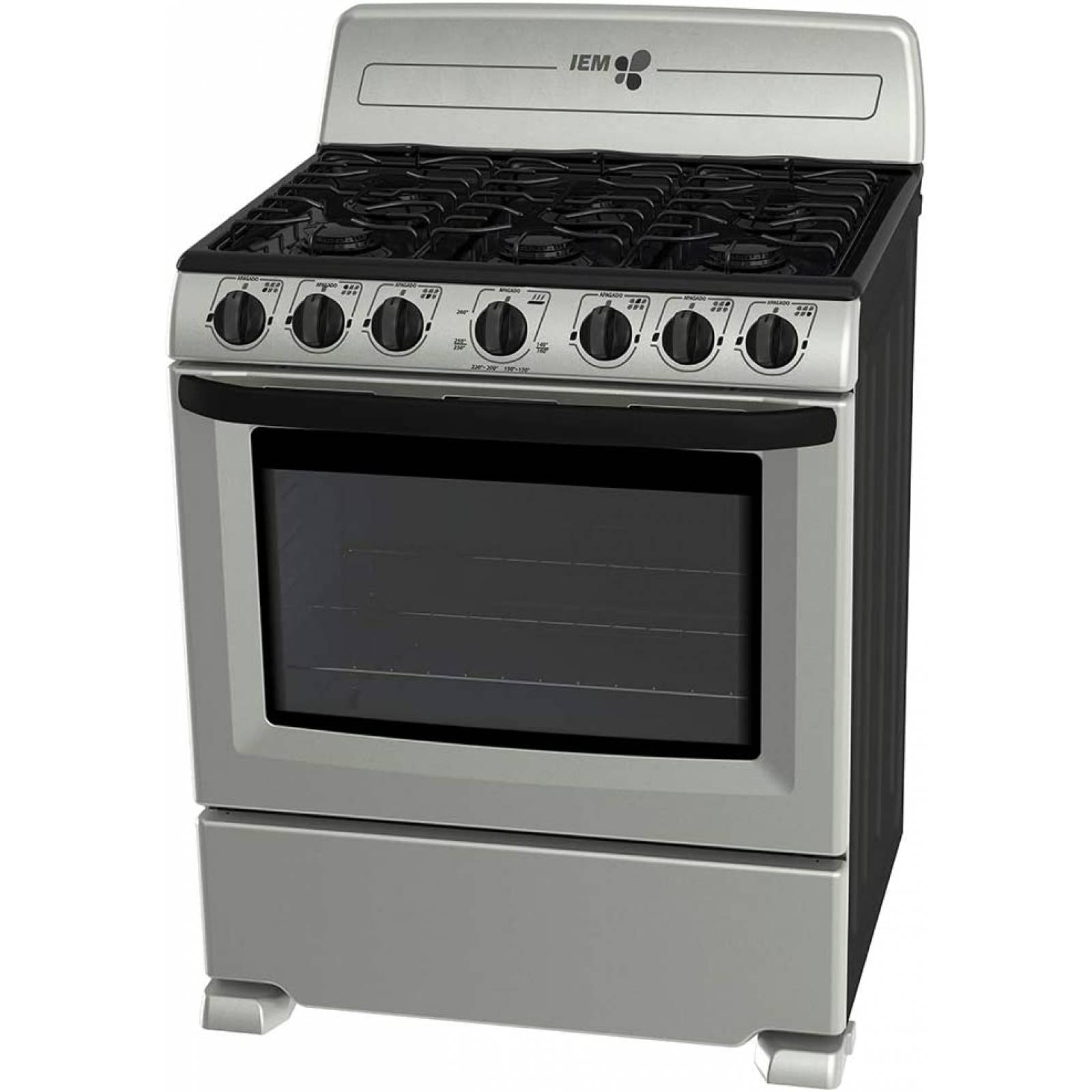 Estufa 30p de piso enc manual 6 quemadores silver iem