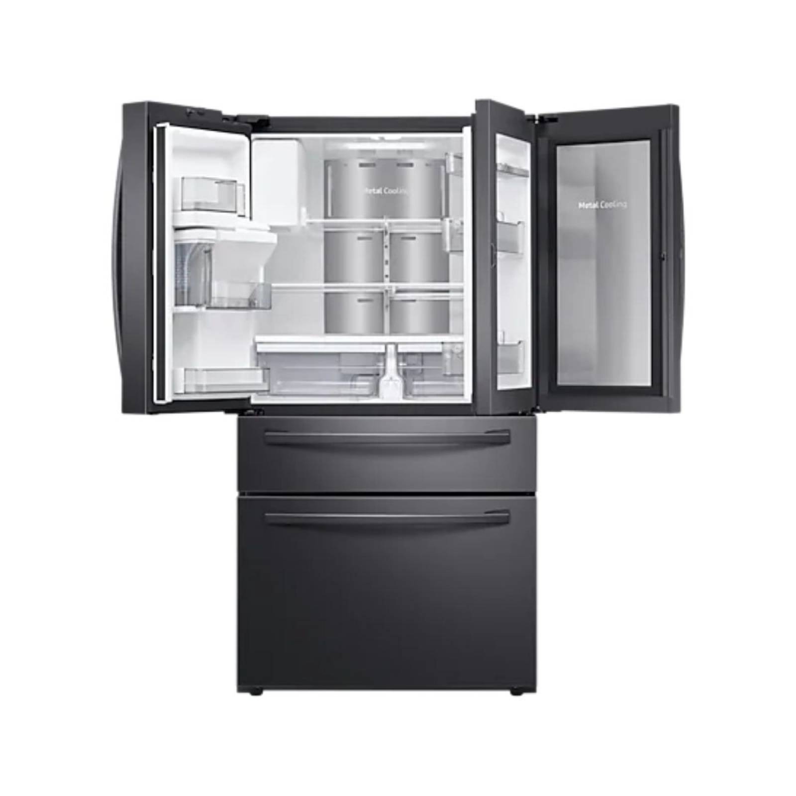 Refrigerador 28 pies food show case color negro marca samsung