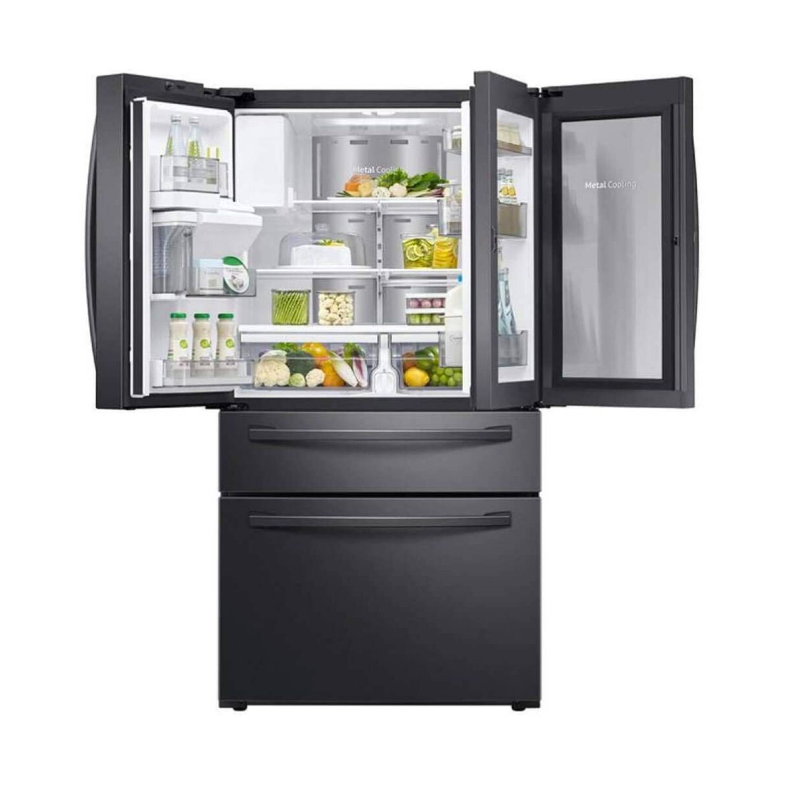 Refrigerador 28 pies food show case color negro marca samsung