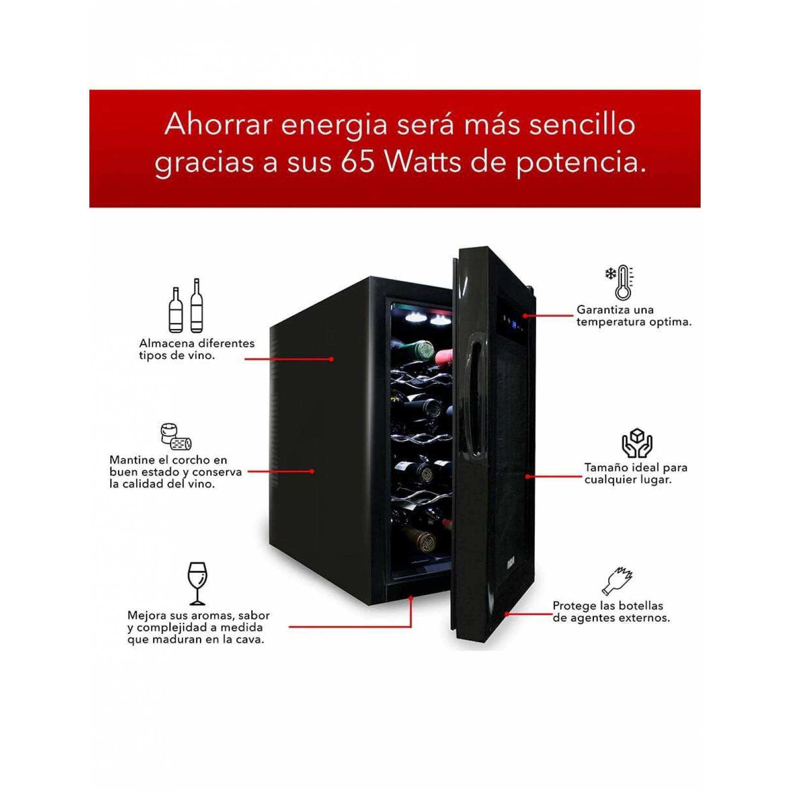 Cava de vinos capacidad 8 botellas marca rca