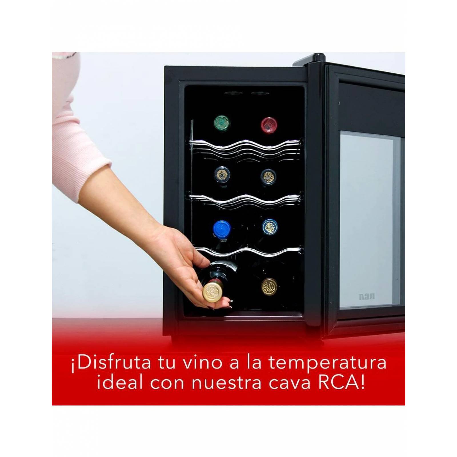 Cava de vinos capacidad 8 botellas marca rca