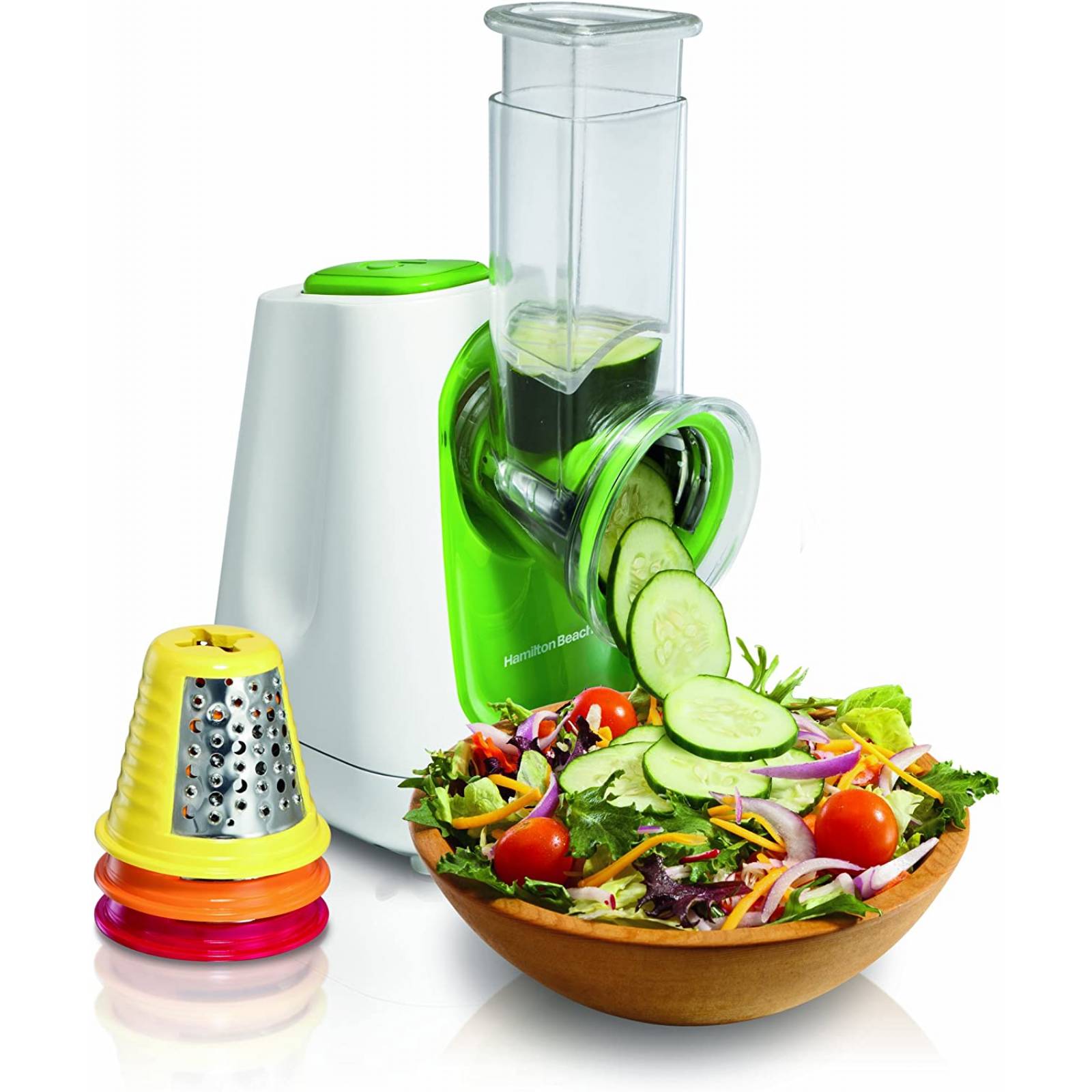 Procesador de alimentos 4 conos de corte blanco hamilton beach