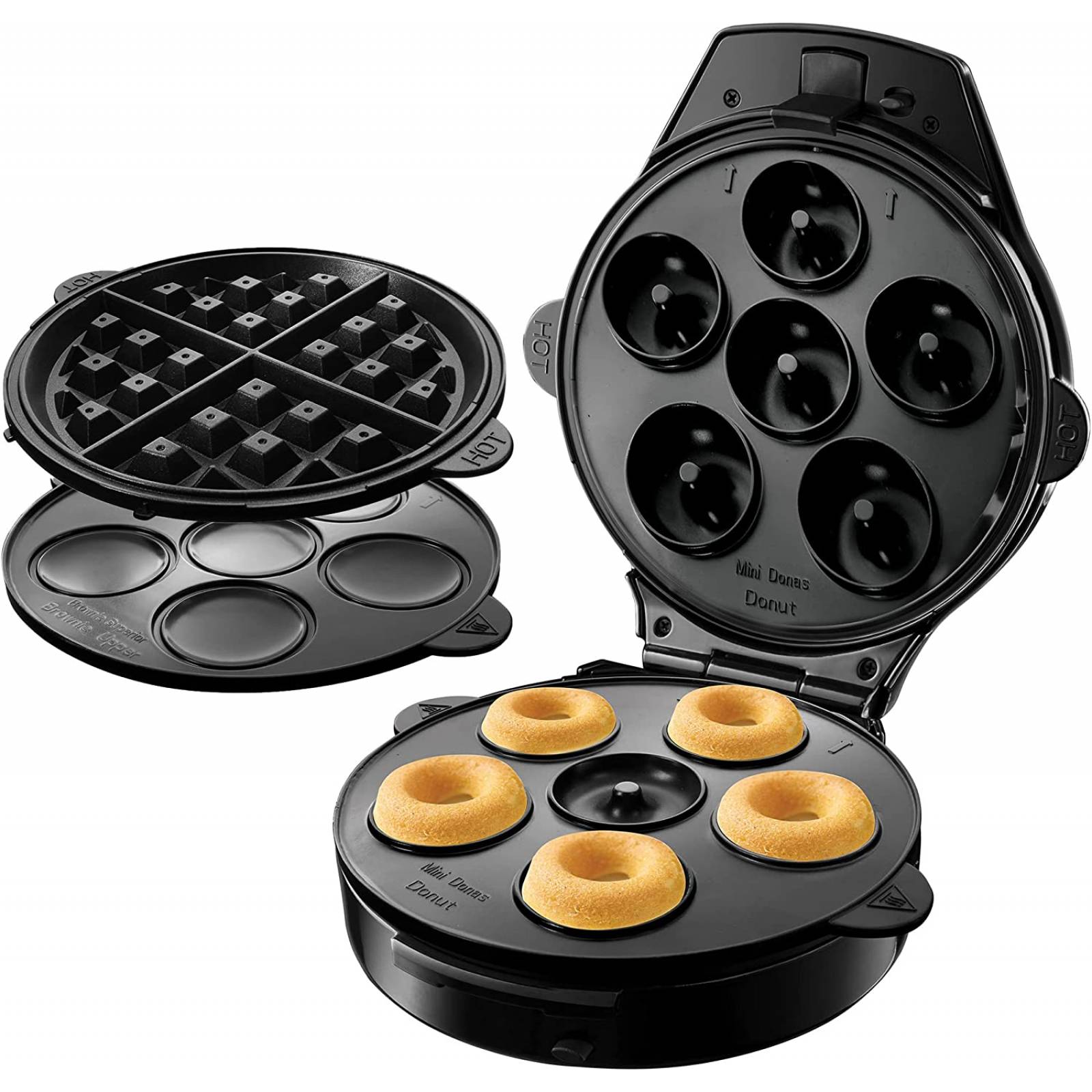 Waflera 3 en 1 wafles donas cupcake black & decker