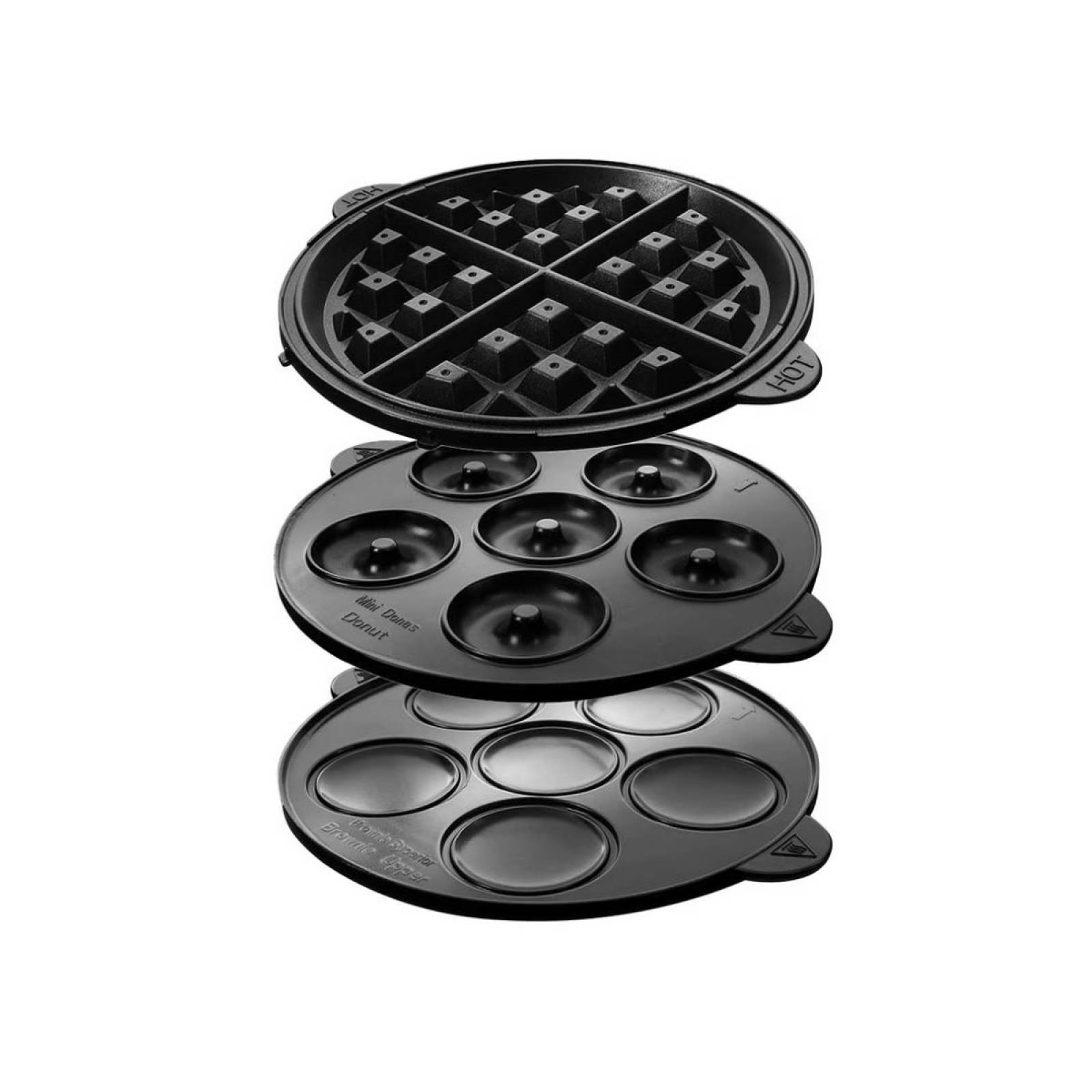 Waflera 3 en 1 wafles donas cupcake black & decker