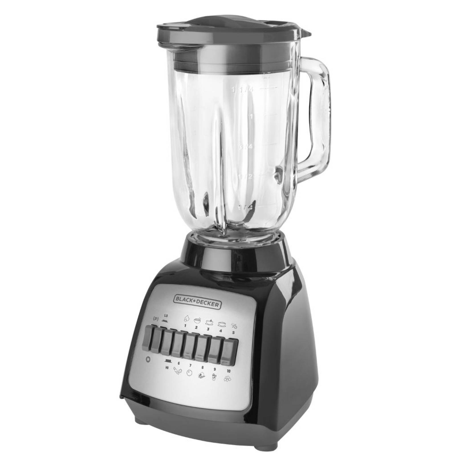 Licuadora 12 vel 1.25lt vaso de vidrio durapro negro b&d