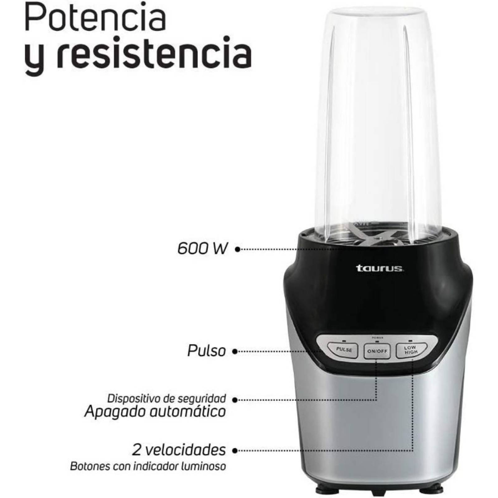 Pulverizador de alimentos 1.5l 600w negro taurus