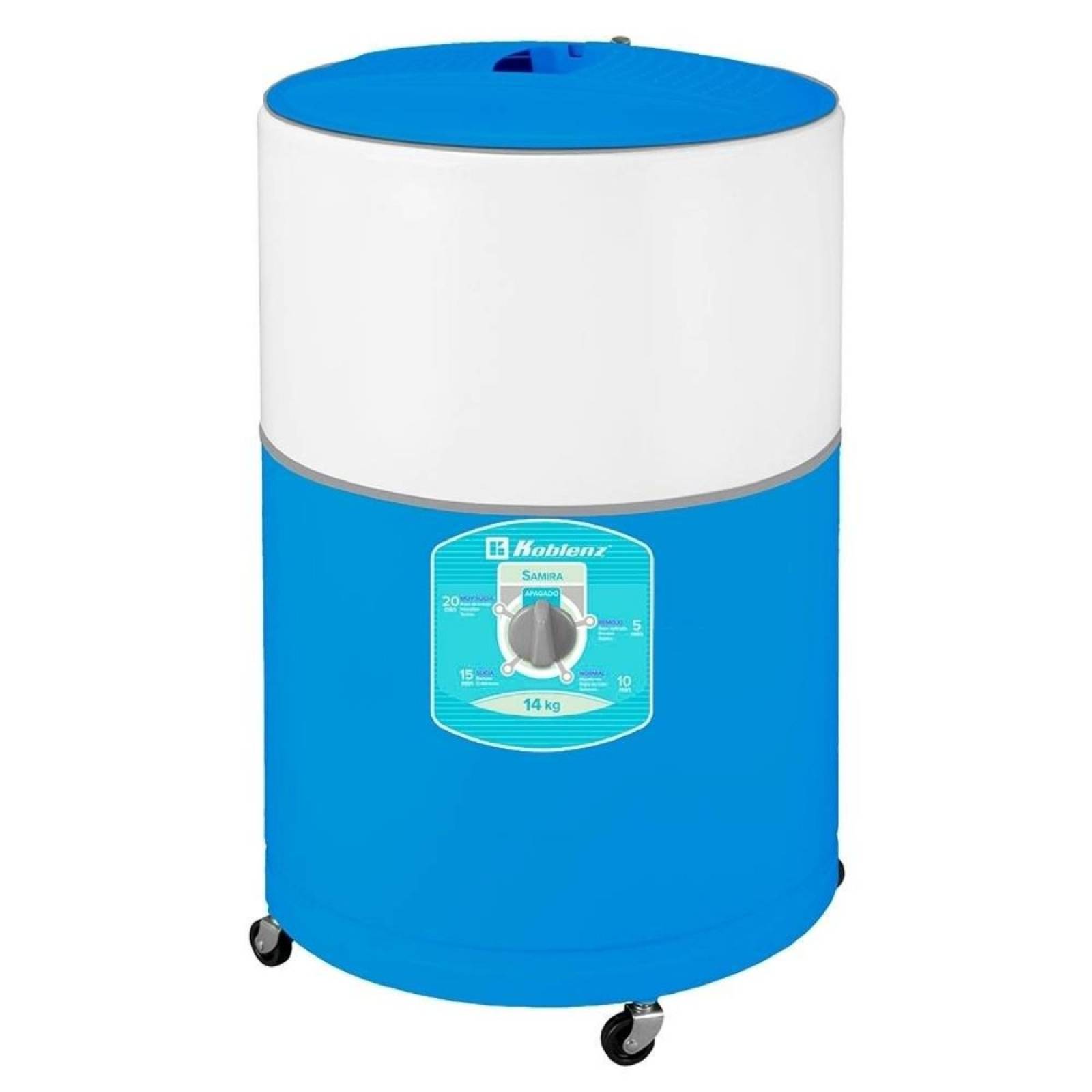 Lavadora de 14 kg manual samira color blanco con tapa azul marca koblenz