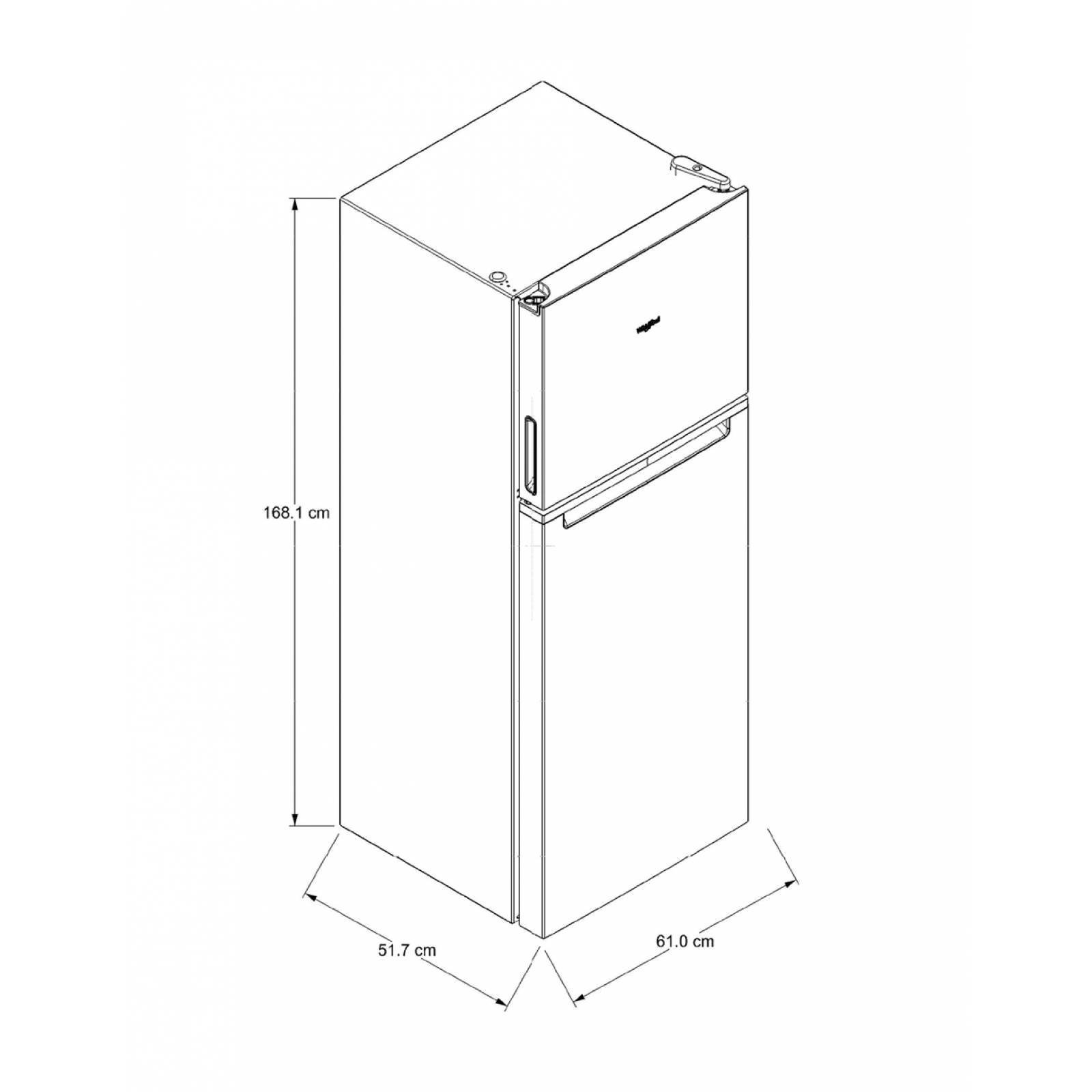 Refrigerador whirlpool top mount 2 puertas mod. wt1130m 11p silver