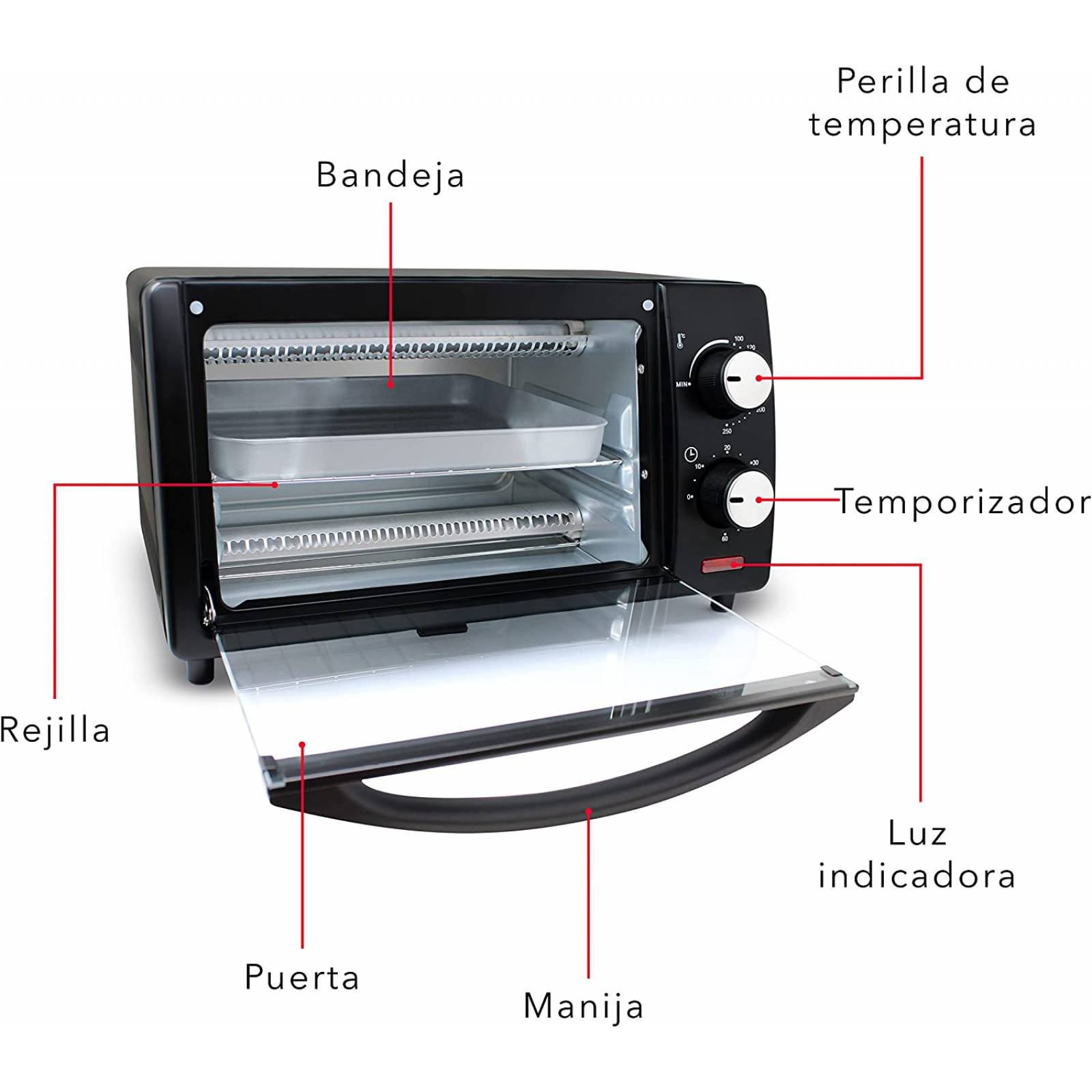 Combo cocina (horno electrico 9l/ exprimidor de jugos/ waflera belga) marca rca