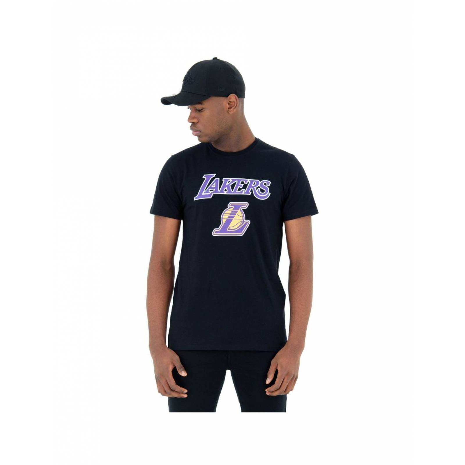 New era team logo tee loslak blk los angeles lakers s