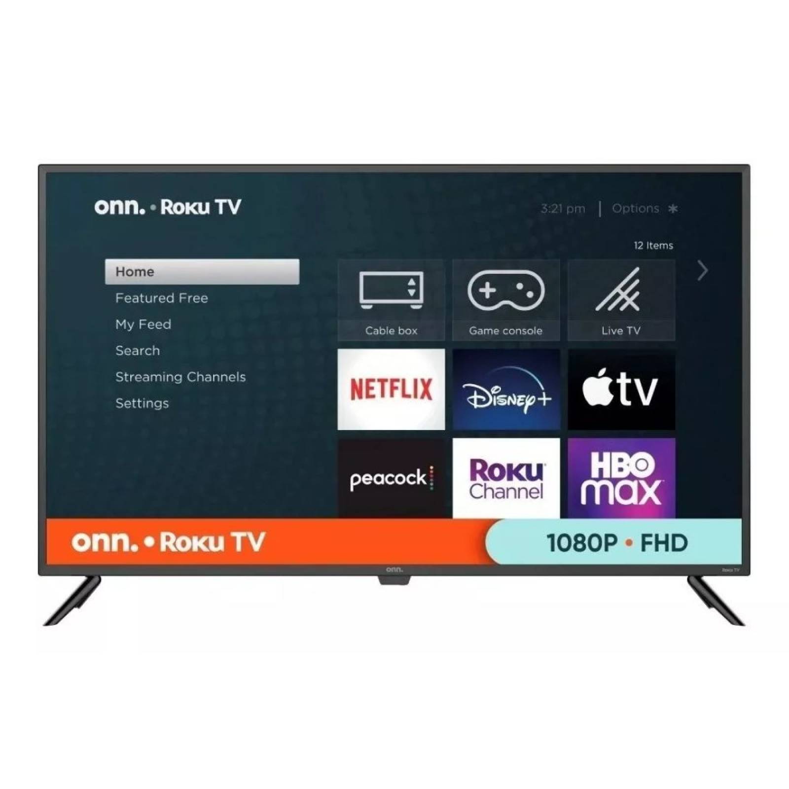 Pantalla de 43" smart tv full hd roku marca onn