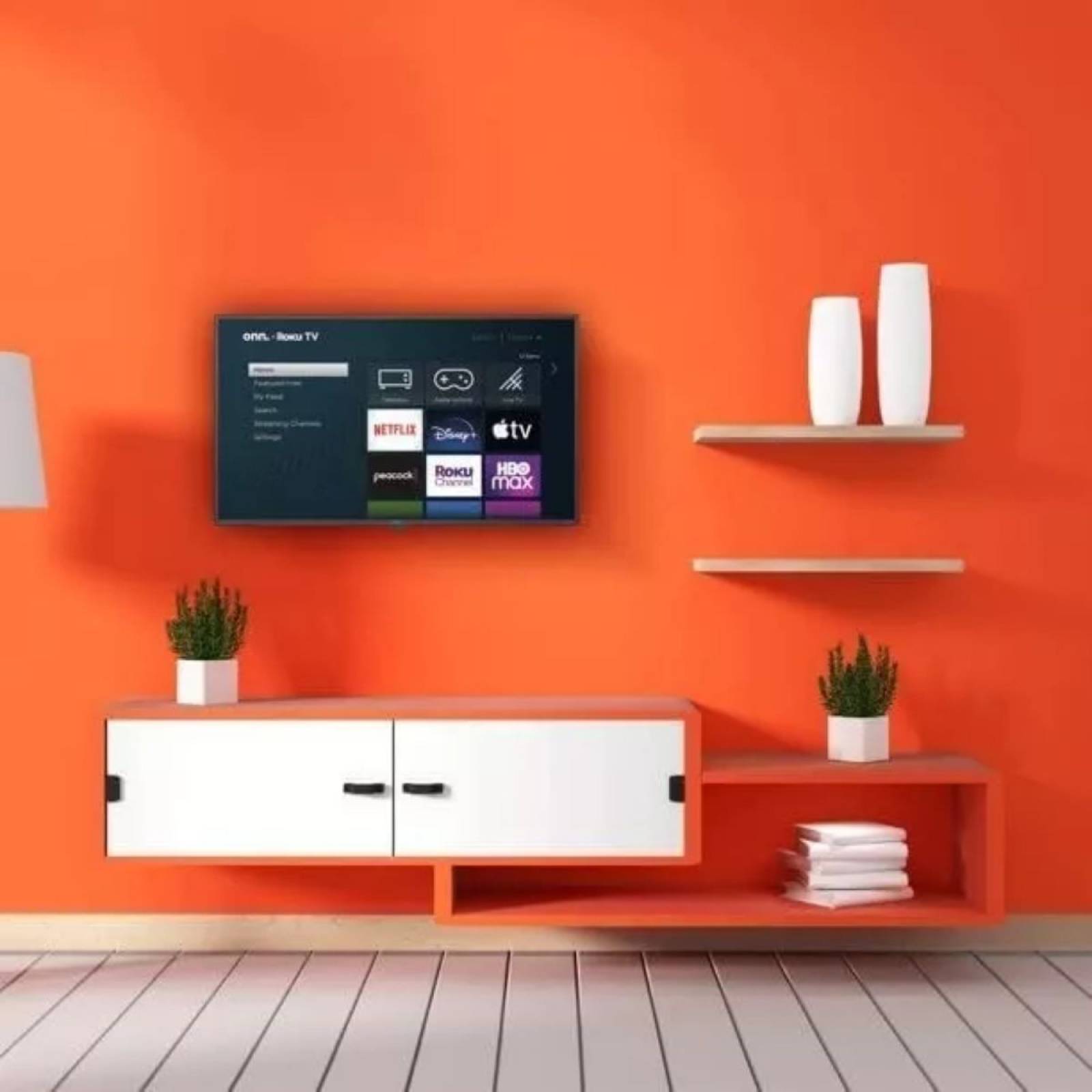 Pantalla de 43" smart tv full hd roku marca onn