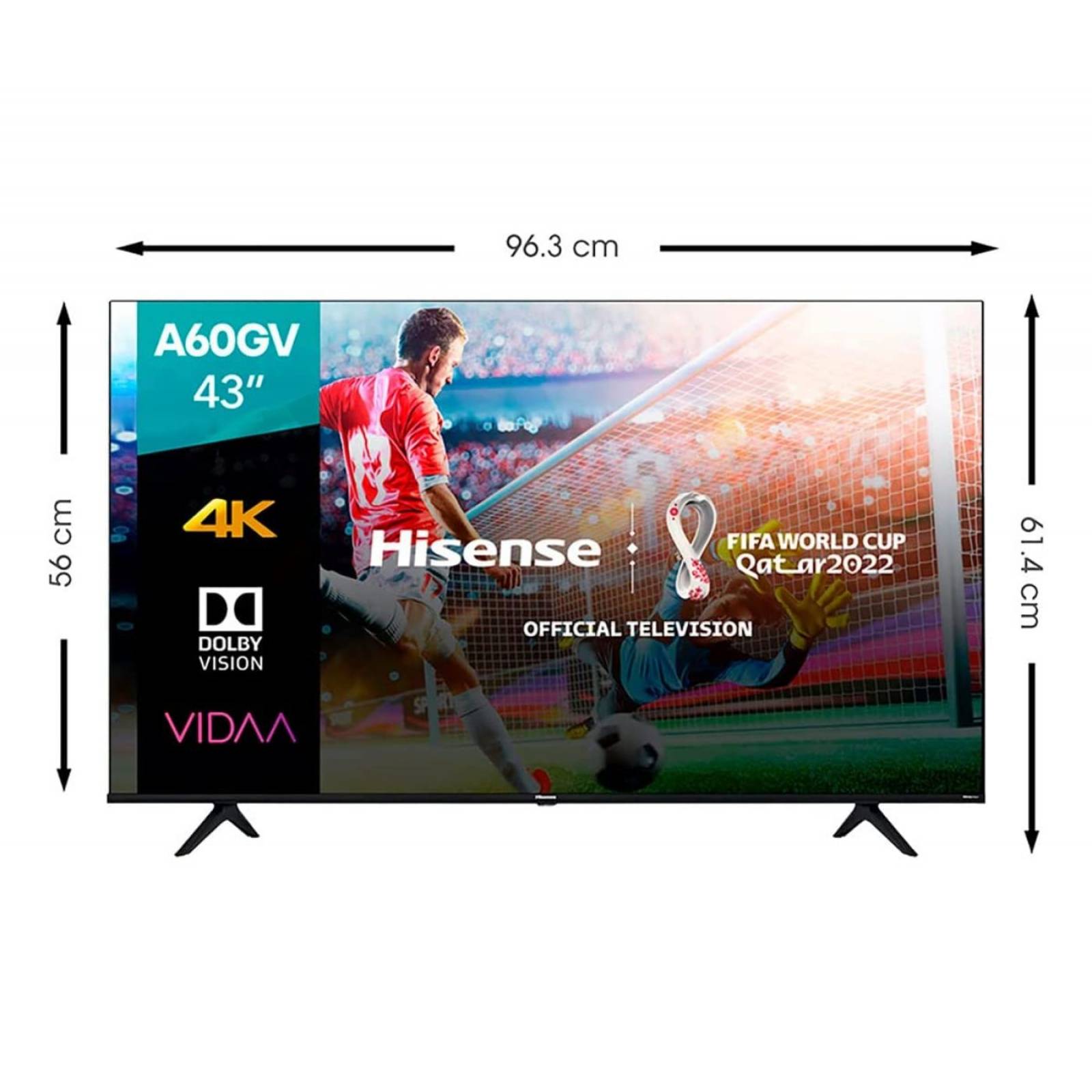 Pantalla de 43" 4k smart tv uhd marca hisense