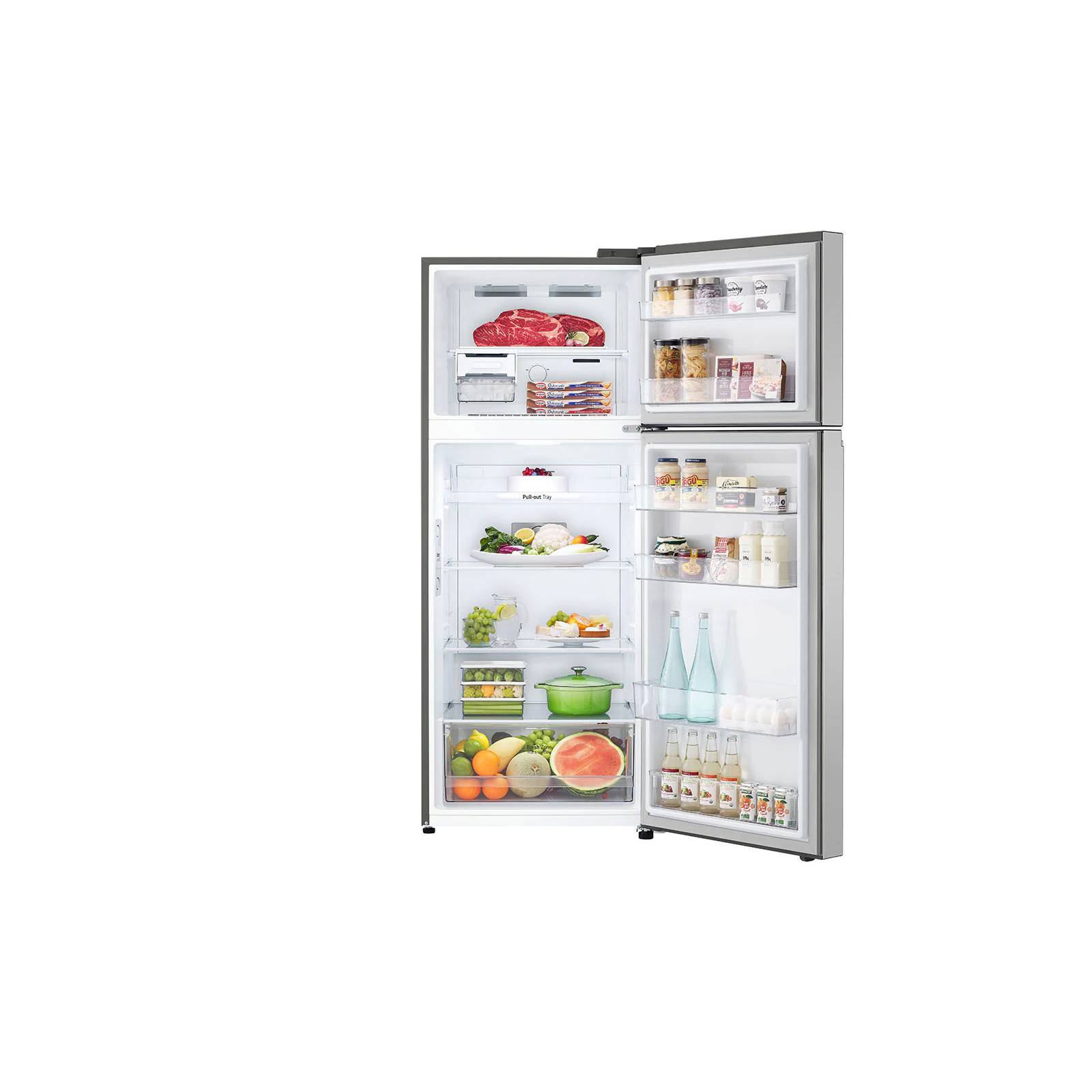 Refrigerador 15 pies top mount color acero inox marca lg