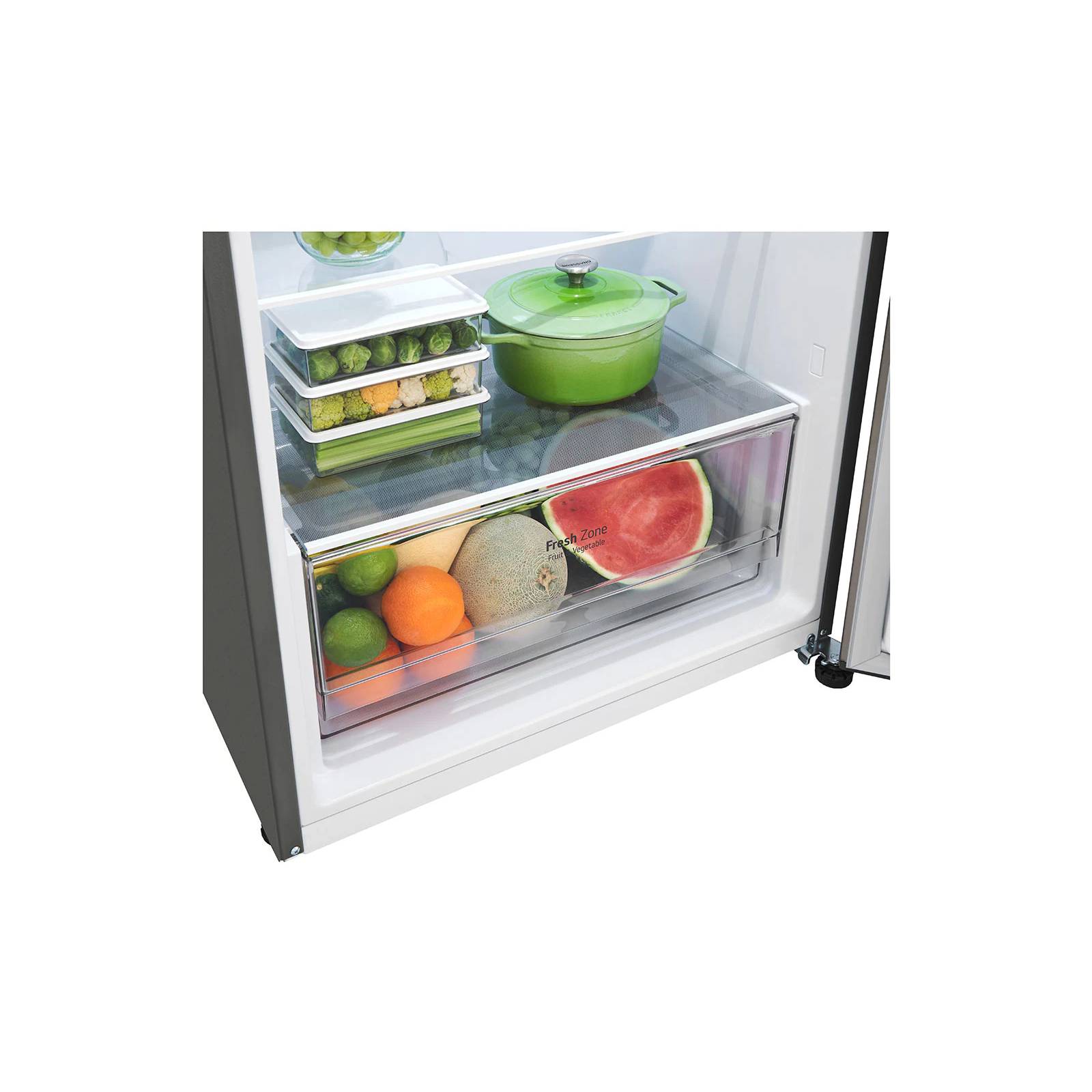 Refrigerador 15 pies top mount color acero inox marca lg