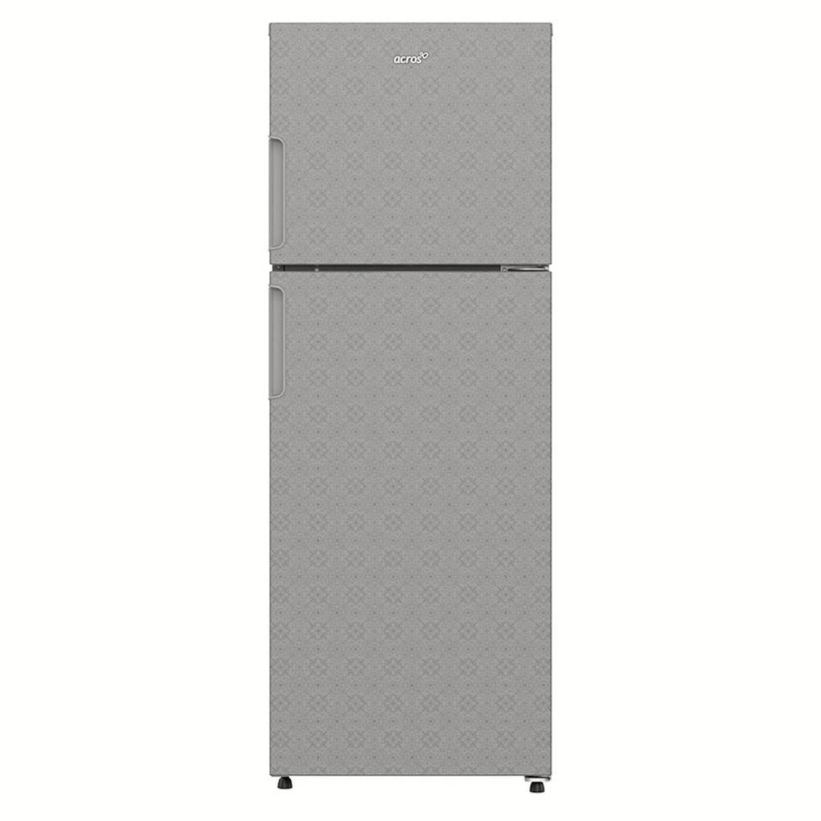 Refrigerador 11 pies top mount silver acabado floral marca acros