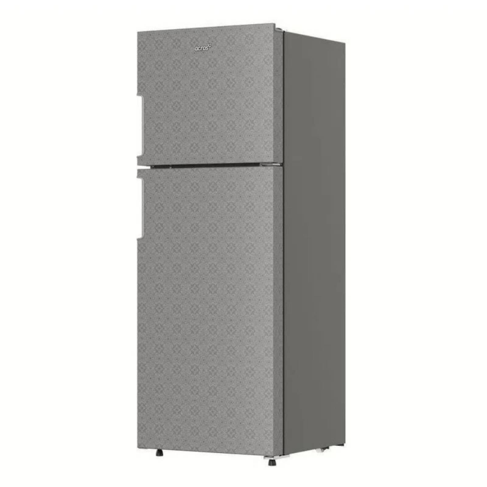 Refrigerador 11 pies top mount silver acabado floral marca acros